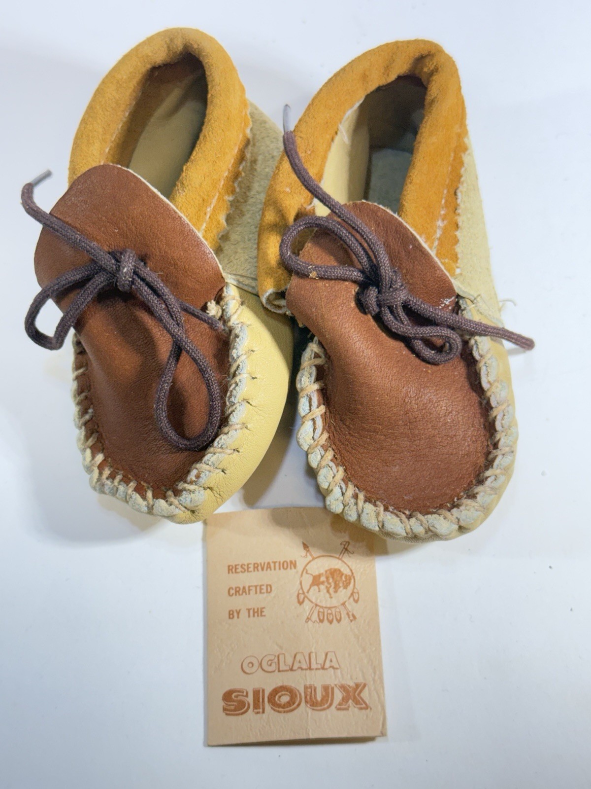 Sioux Indian-crafted Moccasins from Pine Ridge, SD, size infant - 4 1/4\ Sioux Indian-crafted Moccasins from Pine Ridge, SD, size infant - 4 1/4\