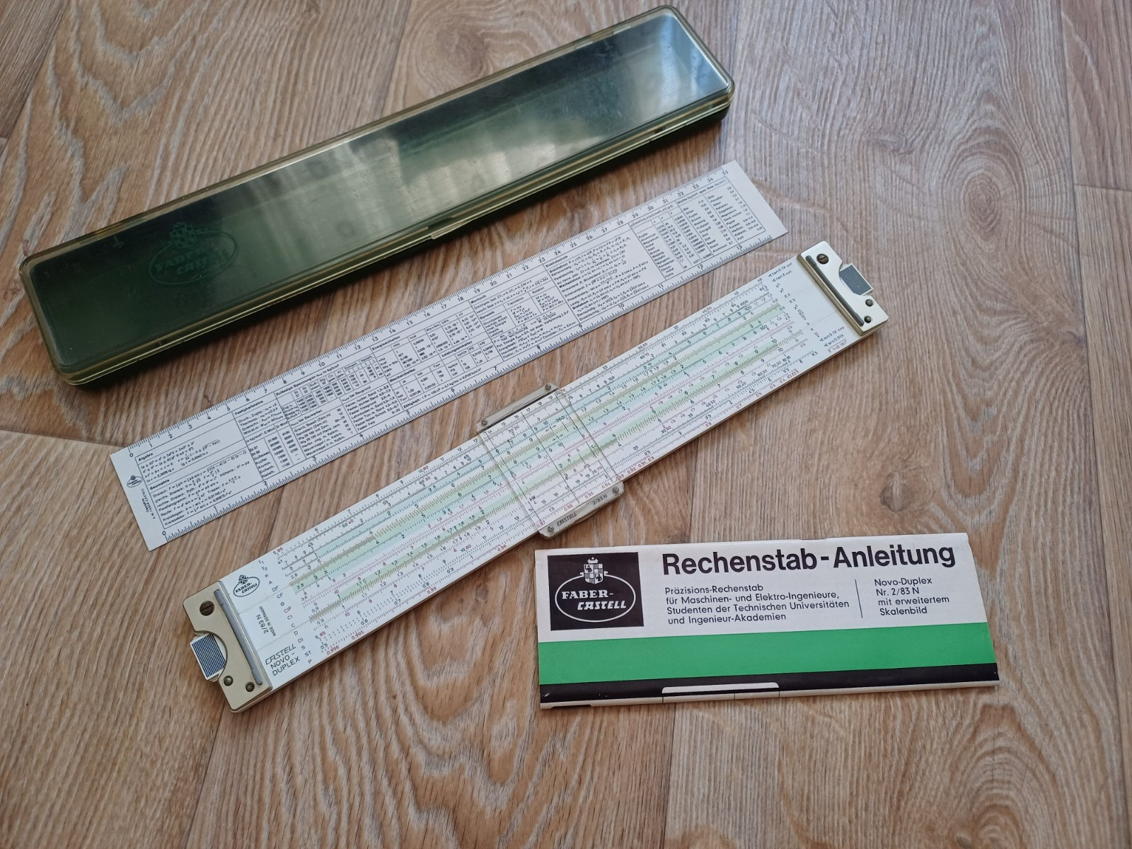VTG RARE FABER CASTELL 2/83N NOVO DUPLEX SLIDE RULE GERMAN MANUAL