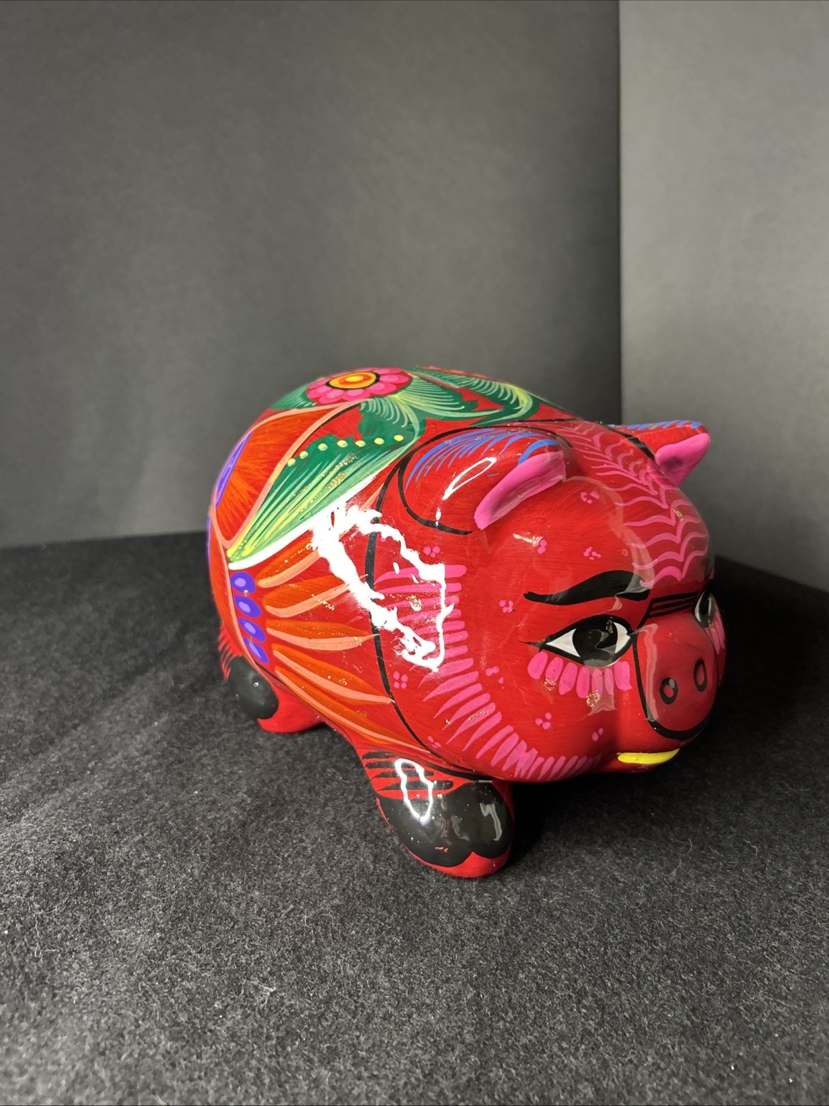 TALAVERA MEXICAN POTTERY LARGE PIGGY BANK