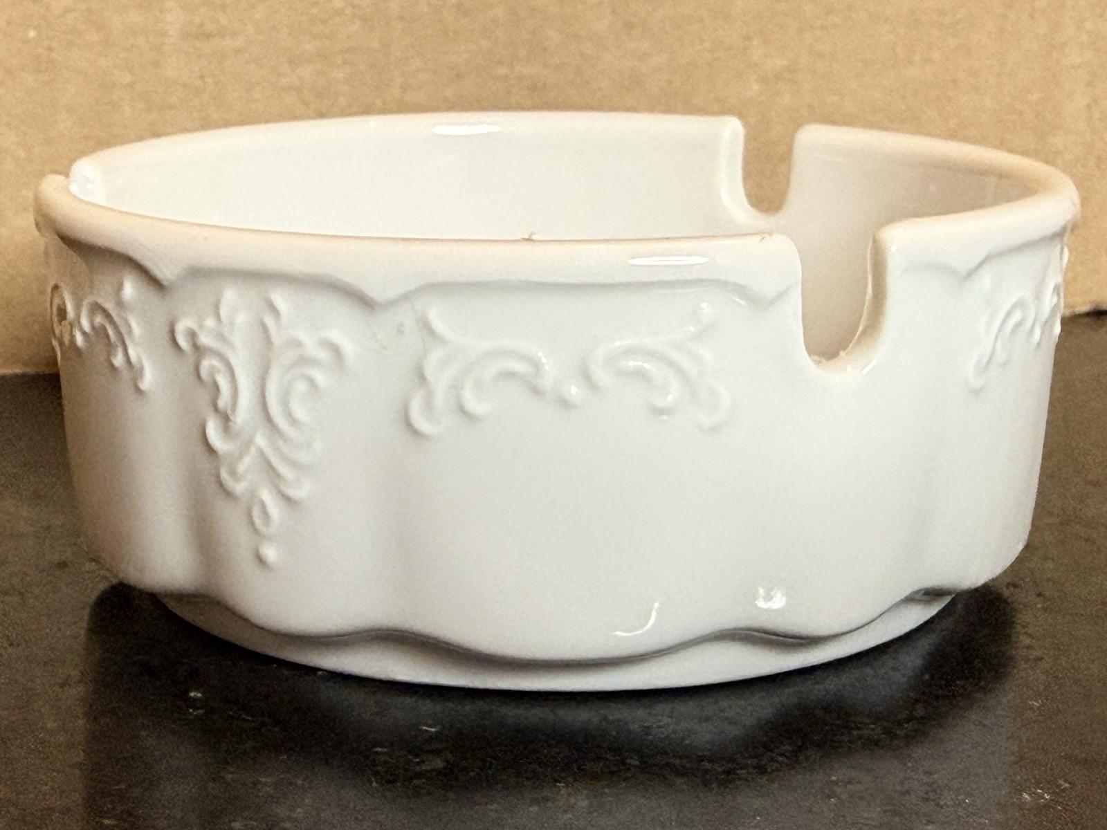 Vintage White Porcelain Ashtray by Hogermann, Germany, 1980