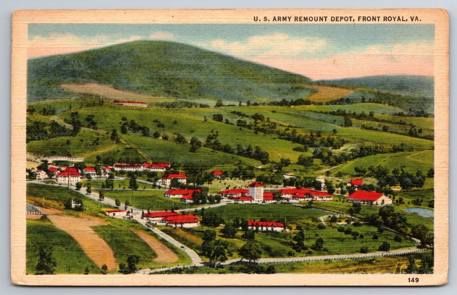 VA, Front Royal, U. S. Army Remount Depot, Linen, Vintage Postcard