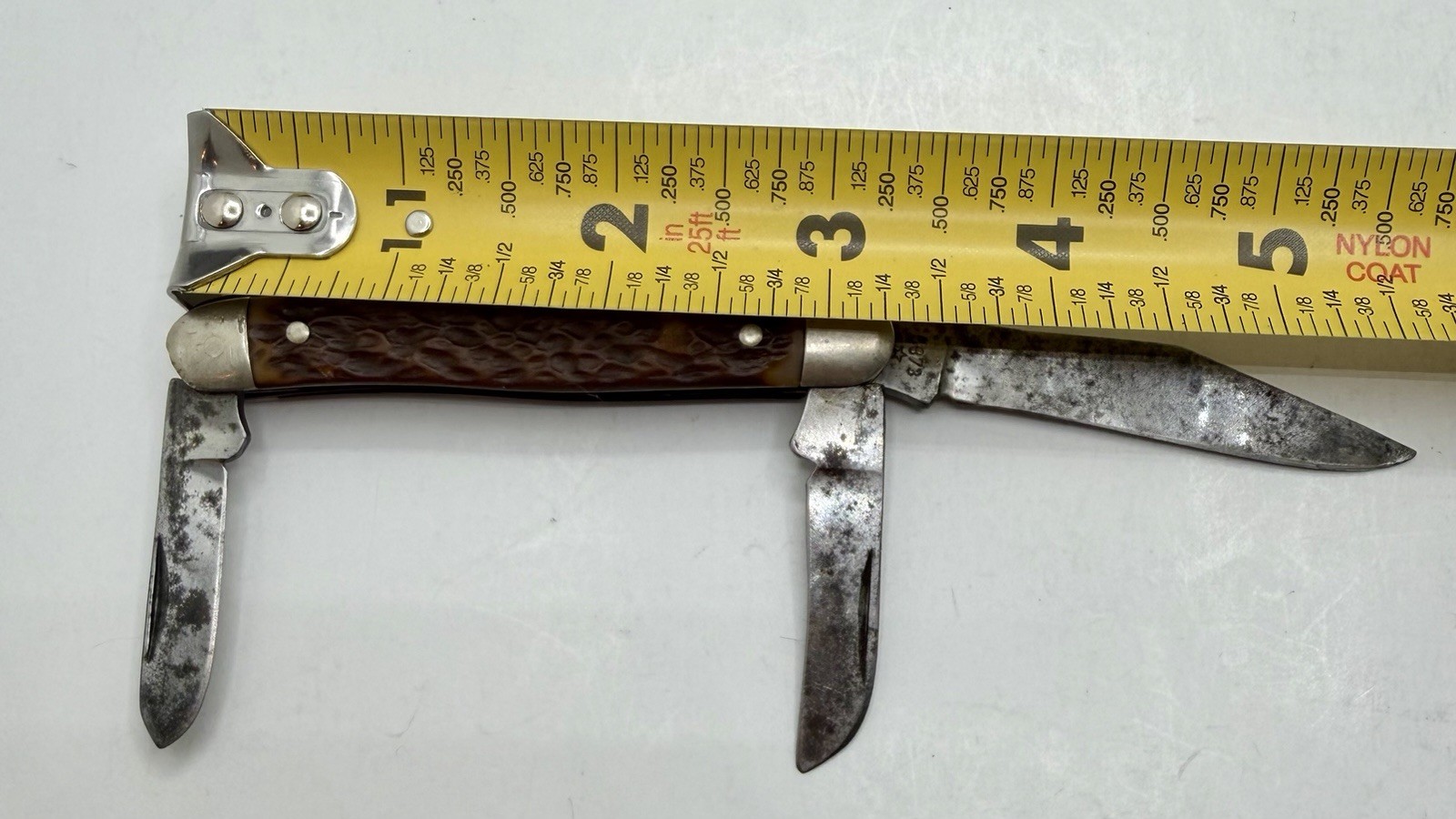 vintage John Primble Belknap Hardware 5373 Star 3-Blade Stockman Pocket Knife 