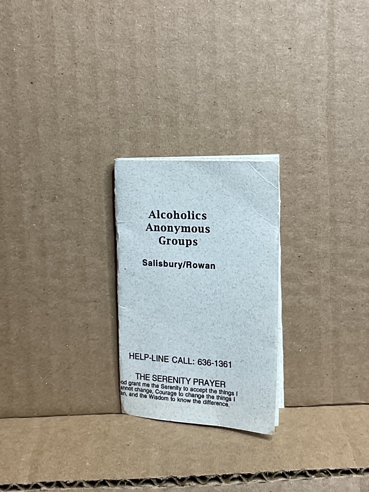VTG Alcoholics Anonymous Groups Guide Meeting Schedule Pamphlet Salisbury Rowan