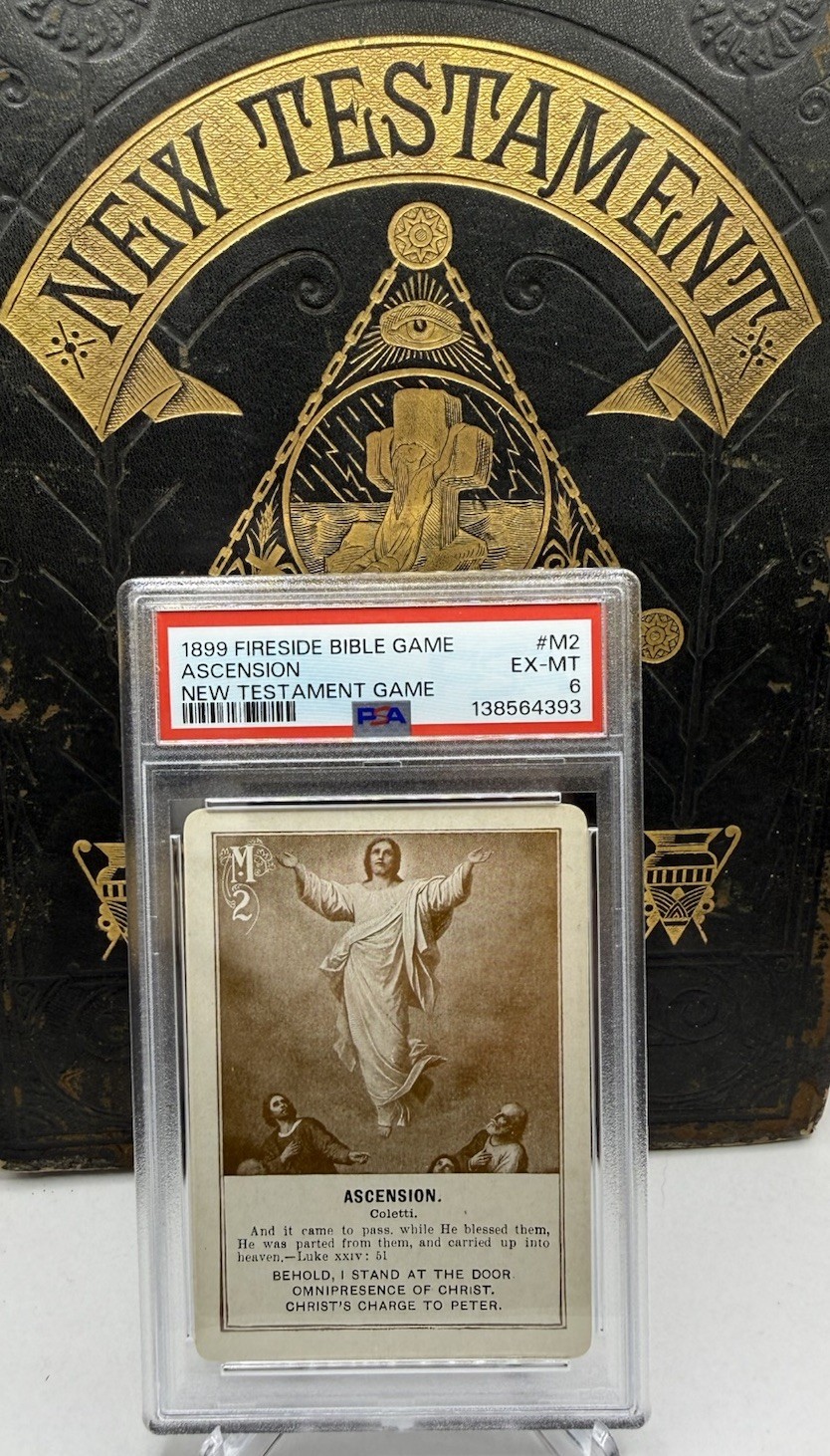 1899 Fireside Bible Game Jesus Christ Ascension New Testament Blue PSA 6 POP 2