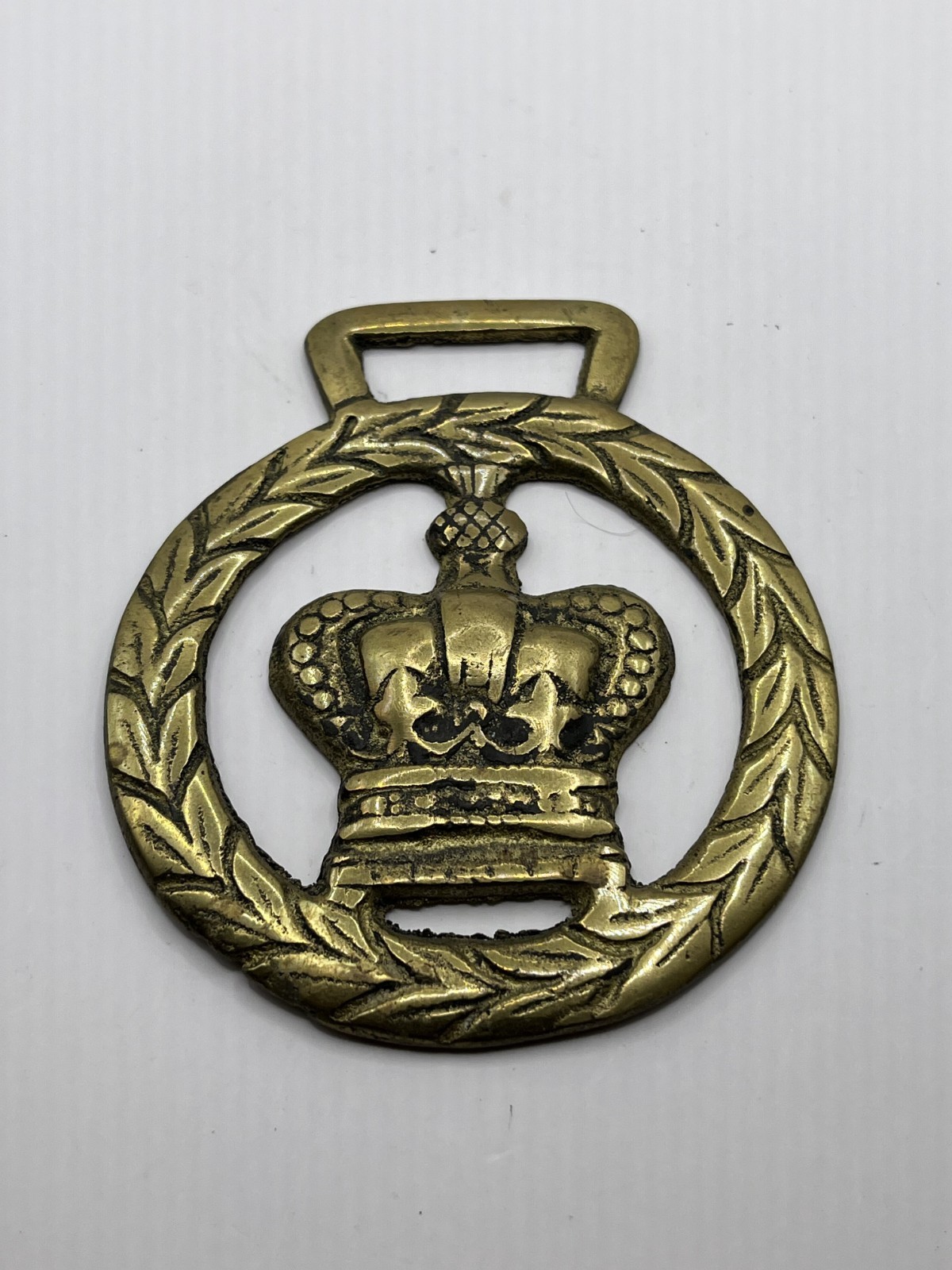 Vintage Horse Brass Medallion - Crown Vintage Horse Brass Medallion - Crown
