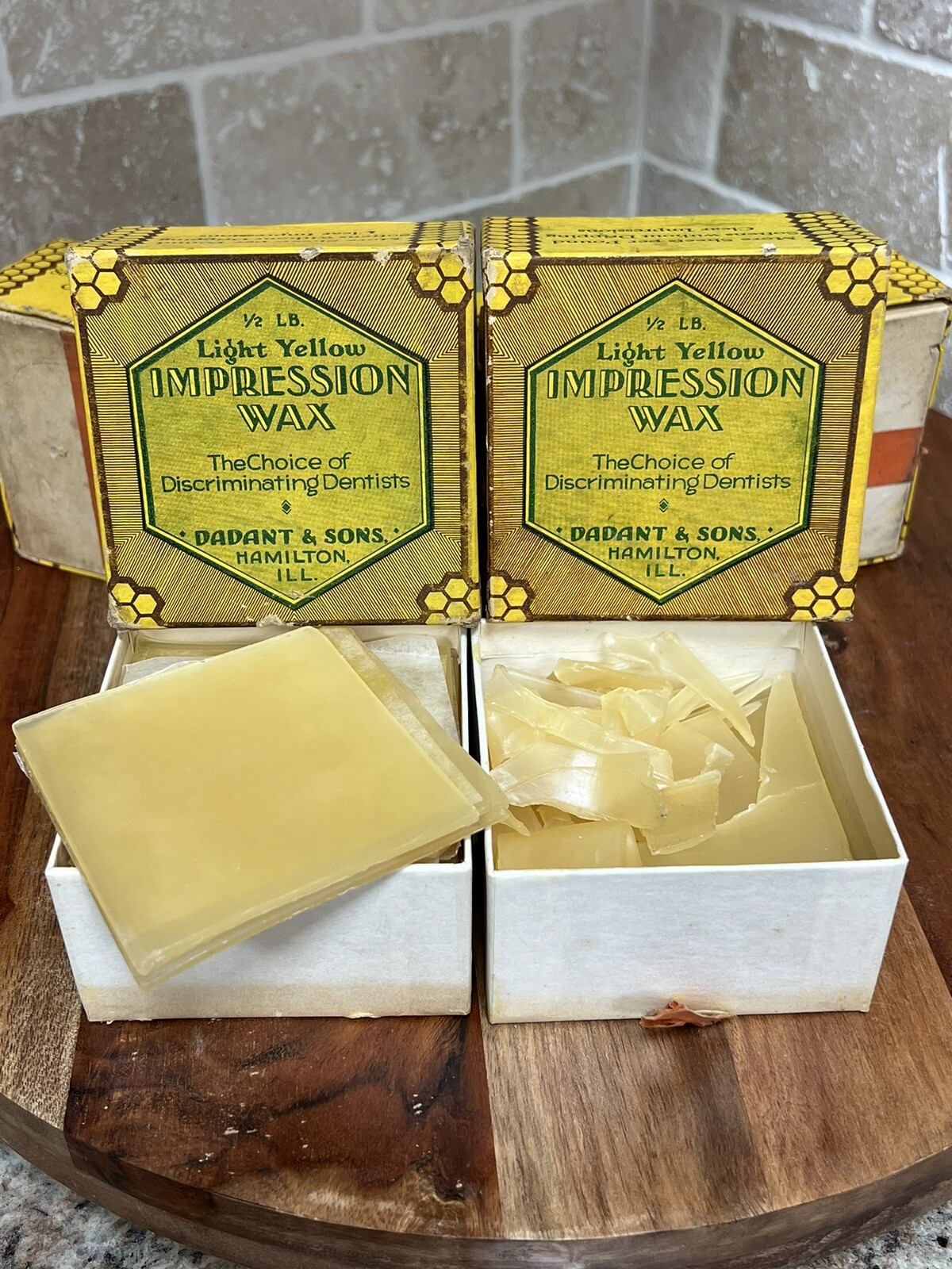 VINTAGE DADANT & SONS DENTIST IMPRESSION WAX NEW OLD STOCK 5 BOXES (12B) VINTAGE DADANT & SONS DENTIST IMPRESSION WAX NEW OLD STOCK 5 BOXES (12B)