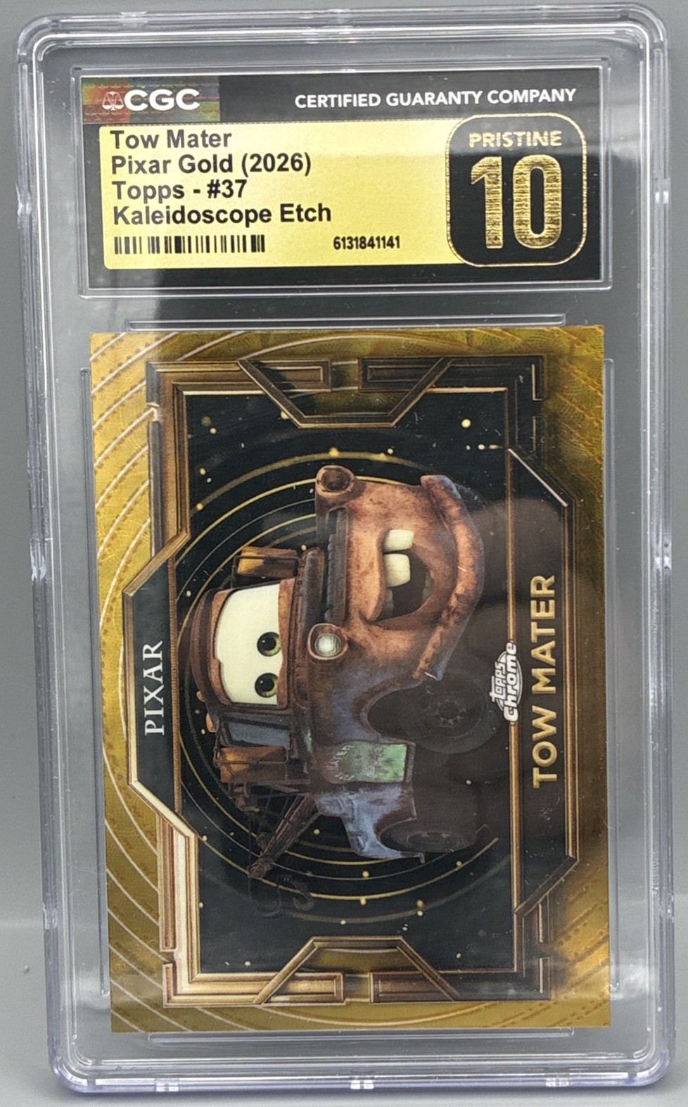 2026 Topps Pixar Gold Tow Mater Kaleidoscope Etch CGC Pristine 10 Pop 1 of 1