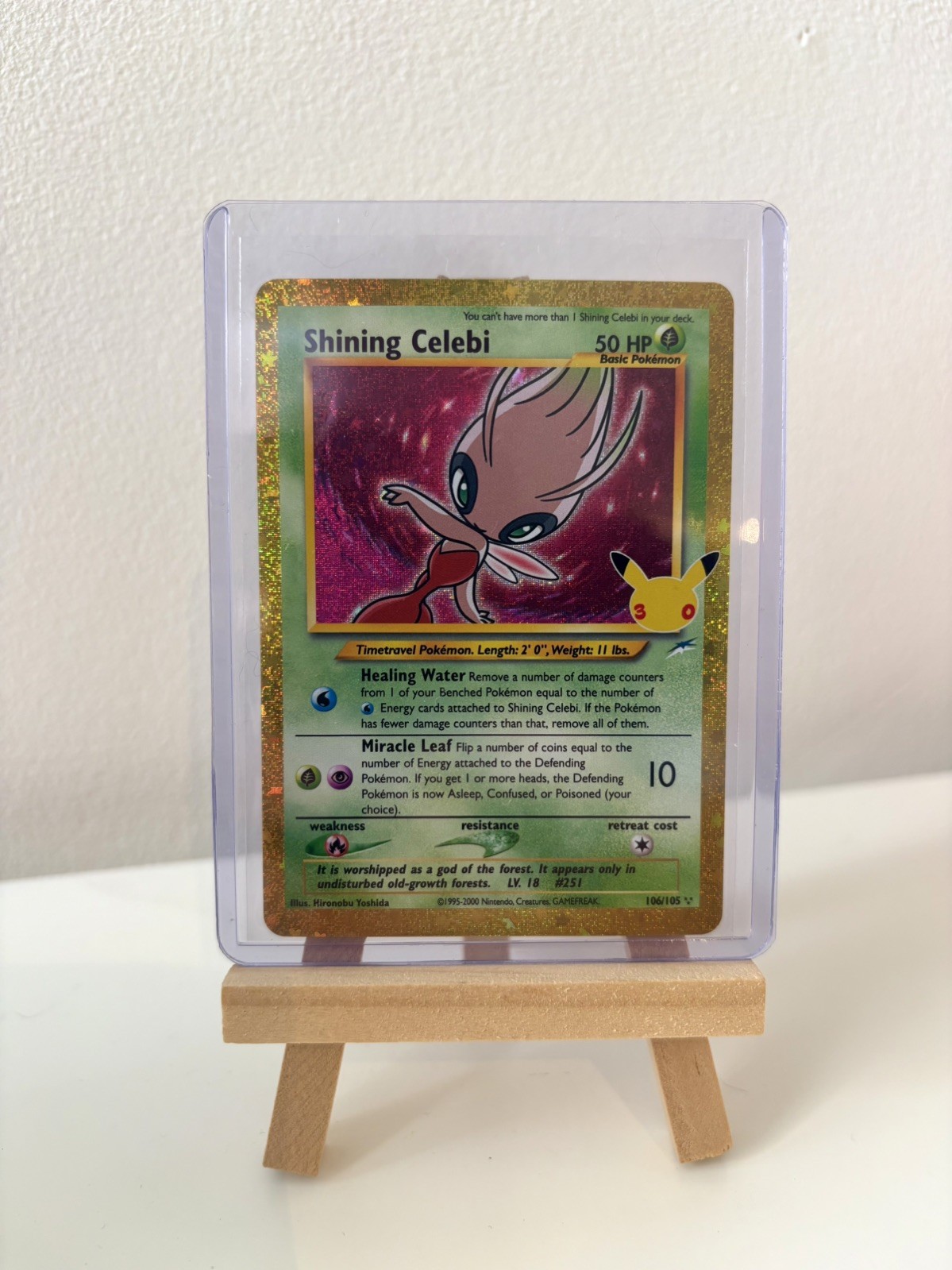 Shining Celebi 106/105 30th Anniversary Rare Holo Pokémon TCG Card 