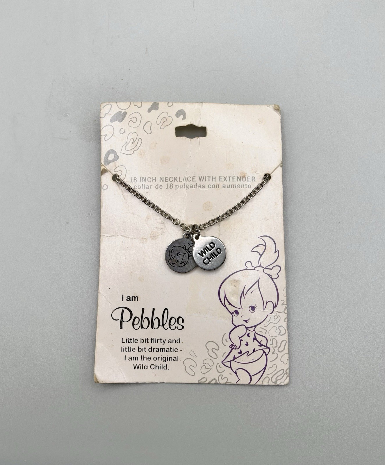 VTG 2011 Pebbles Flintstone Wild Child Necklace Hanna-Barbera Cartoon Retro NEW