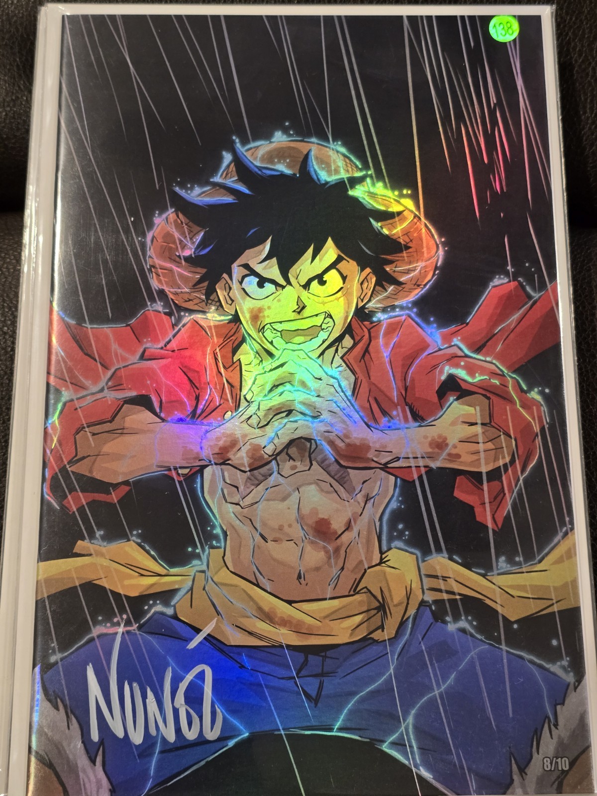Eddie Nunez Shadow Rain FOIL Monkey D. Luffy - Special Sig 8 Of 10 COA Eddie Nunez Shadow Rain FOIL Monkey D. Luffy - Special Sig 8 Of 10 COA