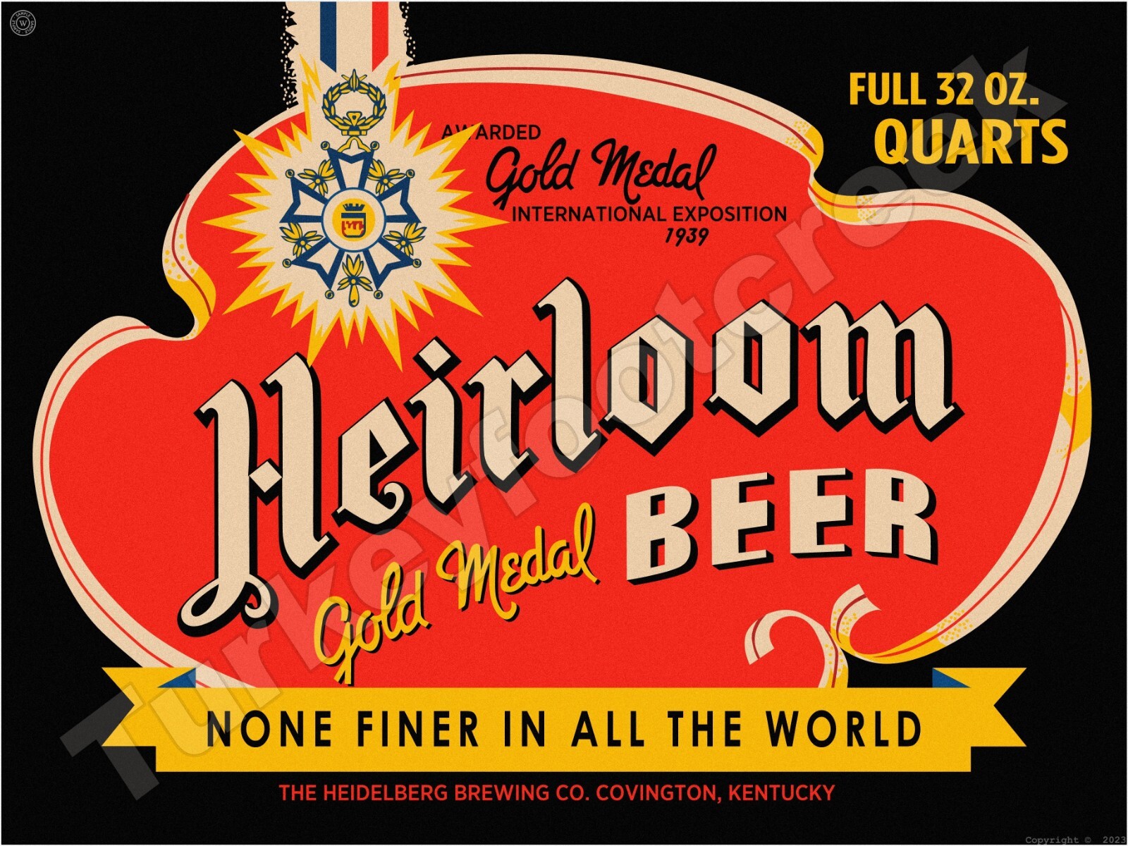 Heirloom Gold Medal Beer Label Metal Sign 3 Sizes to Choose From