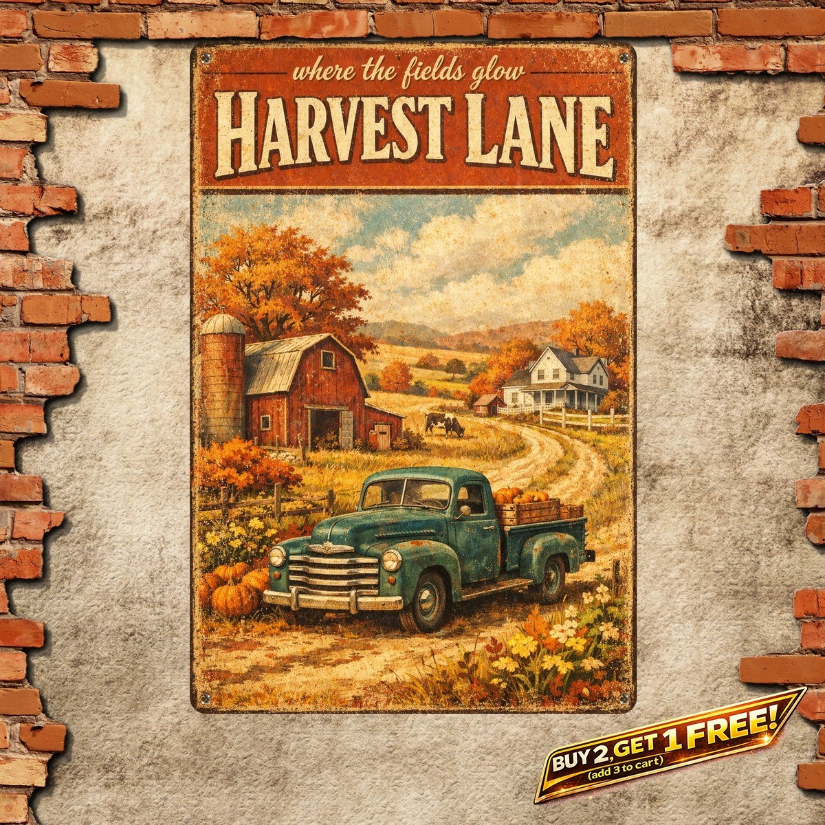 Country Roads Take Me Home Metal Tin Sign Retro Travel Home Wall Decor 8x12