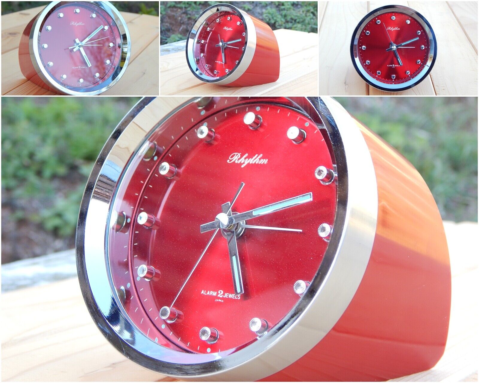 Vintage Space Rhythm Alarm Mechanical Clock Japan made Amazing Home Decoration