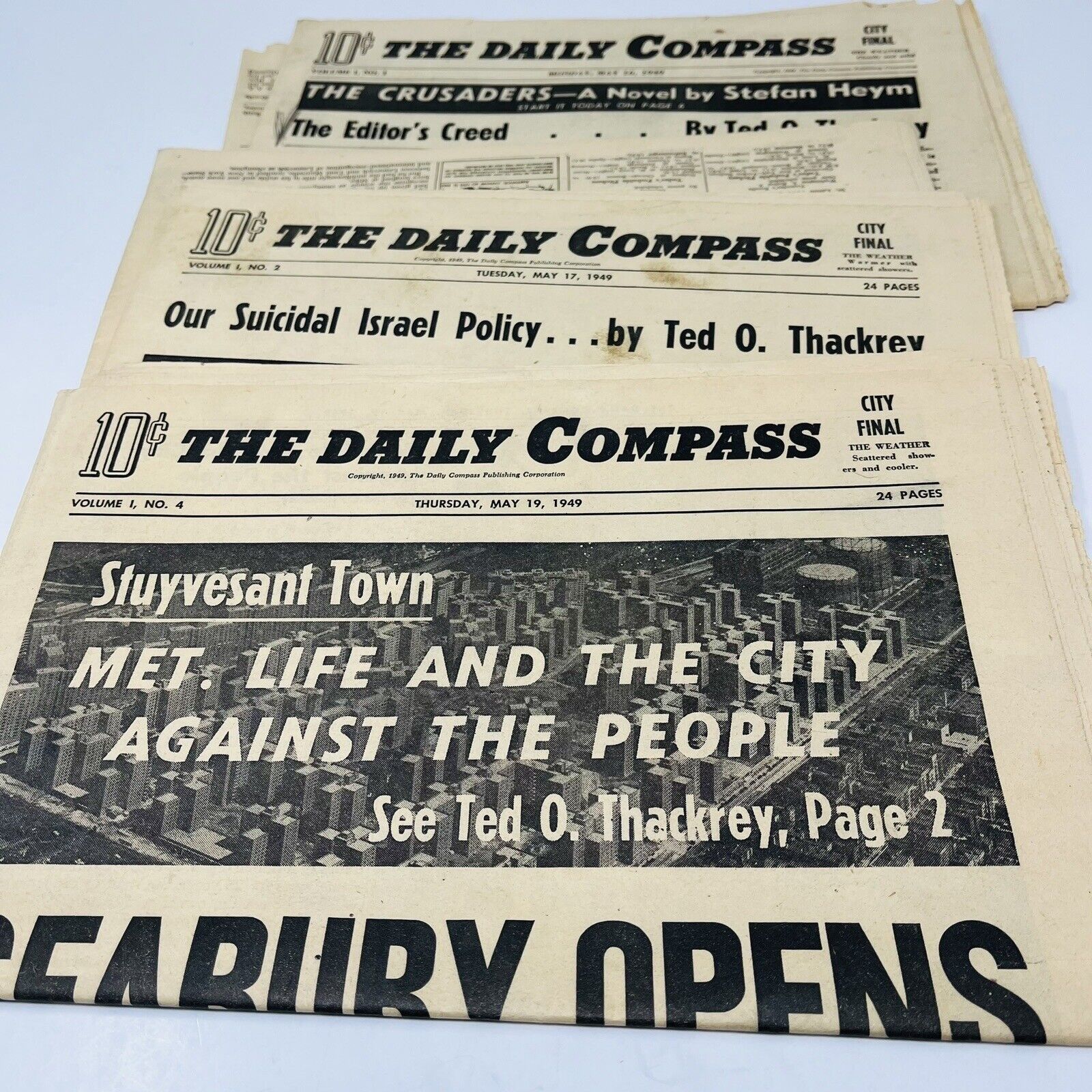 1949 The Daily Compass New York City Leftist Newspapers Journalist I. F. Stone