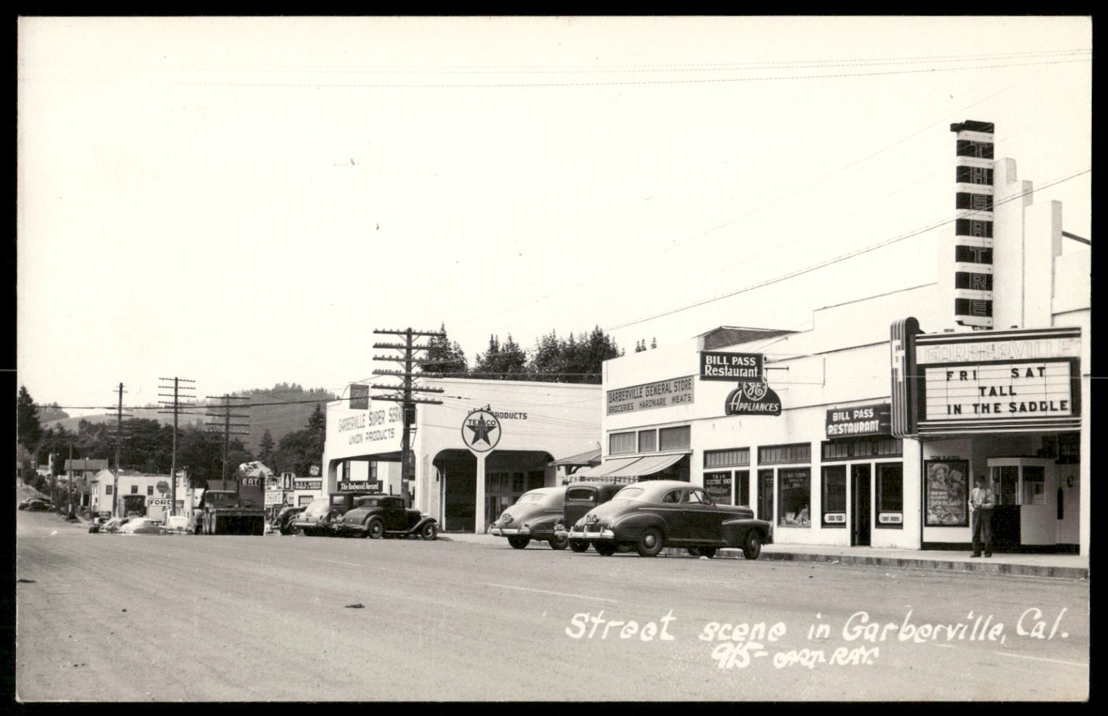 Vintage Postcard Real Photo Street Scene Garberville California 