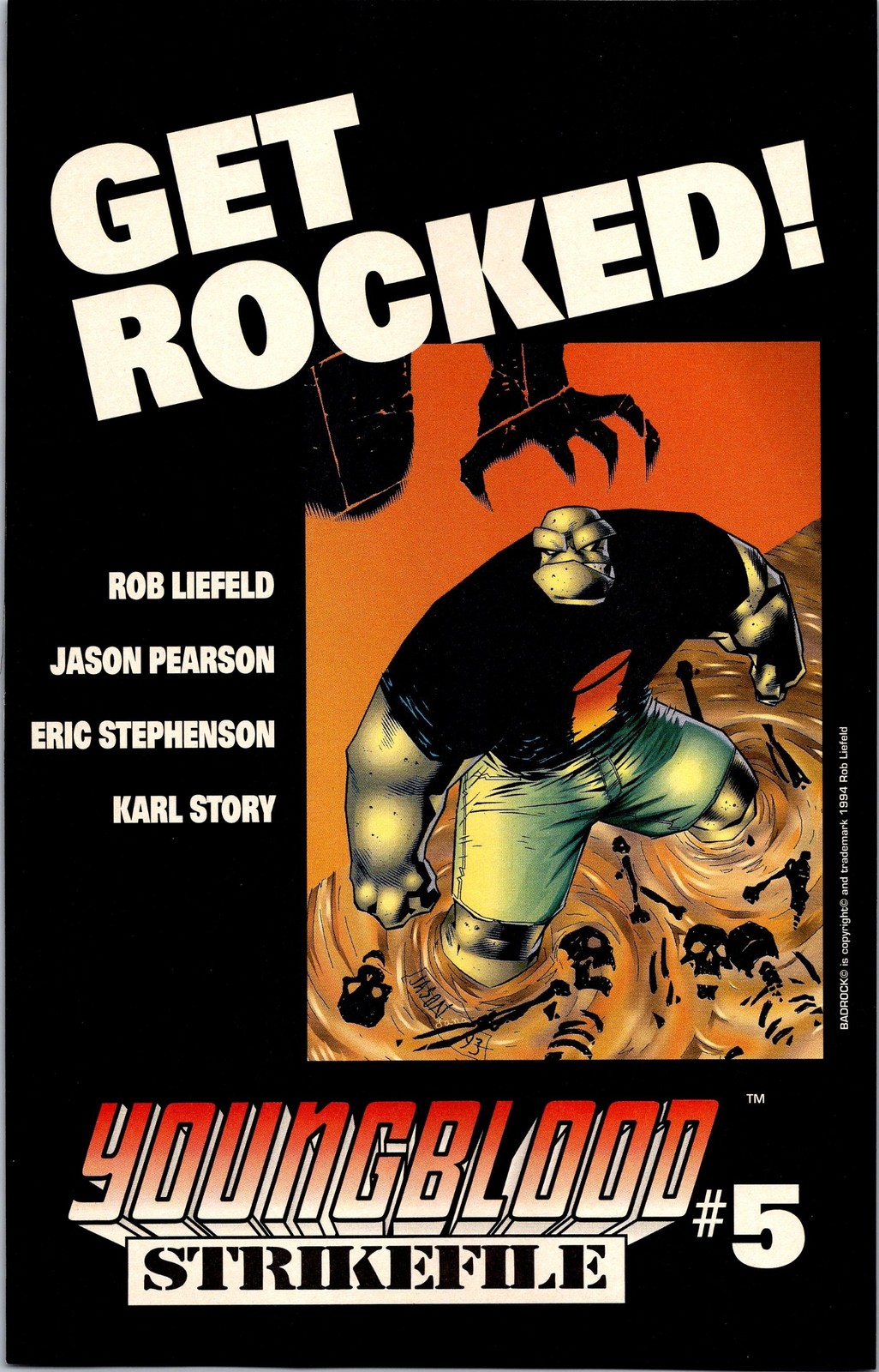 1994 Image Comics Youngblood Strikefile #5 Print Ad Badrock Rob Liefeld Art 1994 Image Comics Youngblood Strikefile #5 Print Ad Badrock Rob Liefeld Art