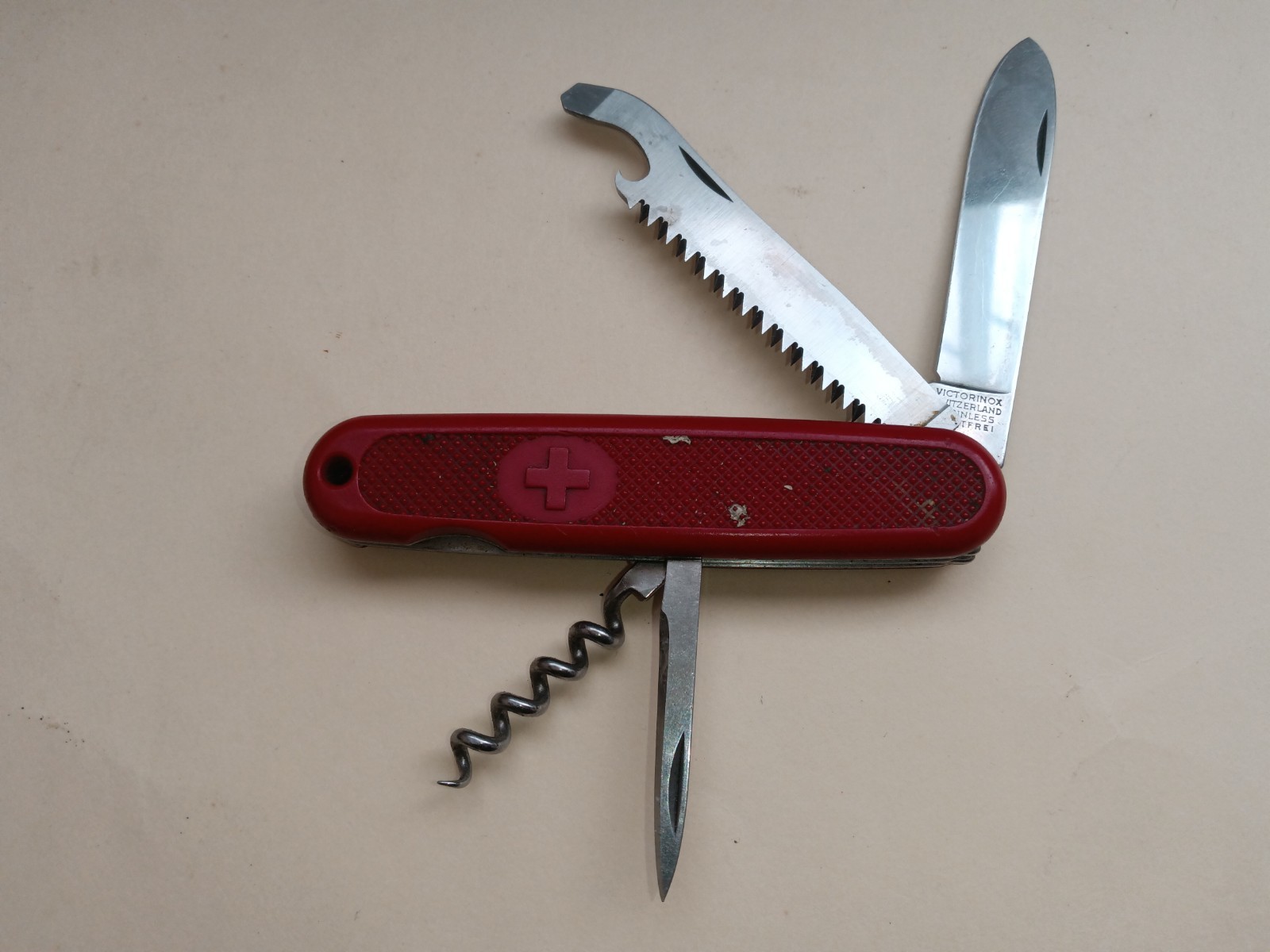 VINTAGE VICTORINOX SAFARI TROOPER SWISS ARMY SURVIVAL KNIFE 108mm-VG