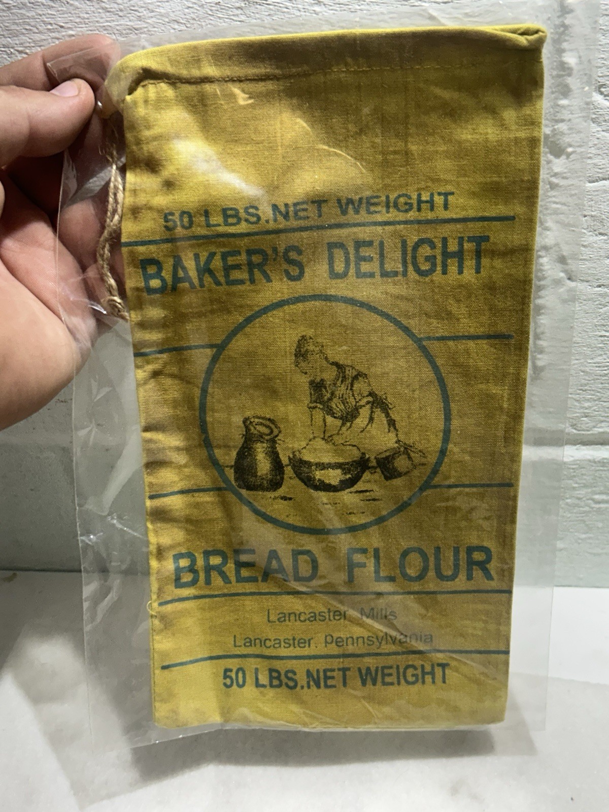 Lancaster Mills Lancaster Pa. Baker’s Delight Bread Flour Cloth Bag VTG (Rare)
