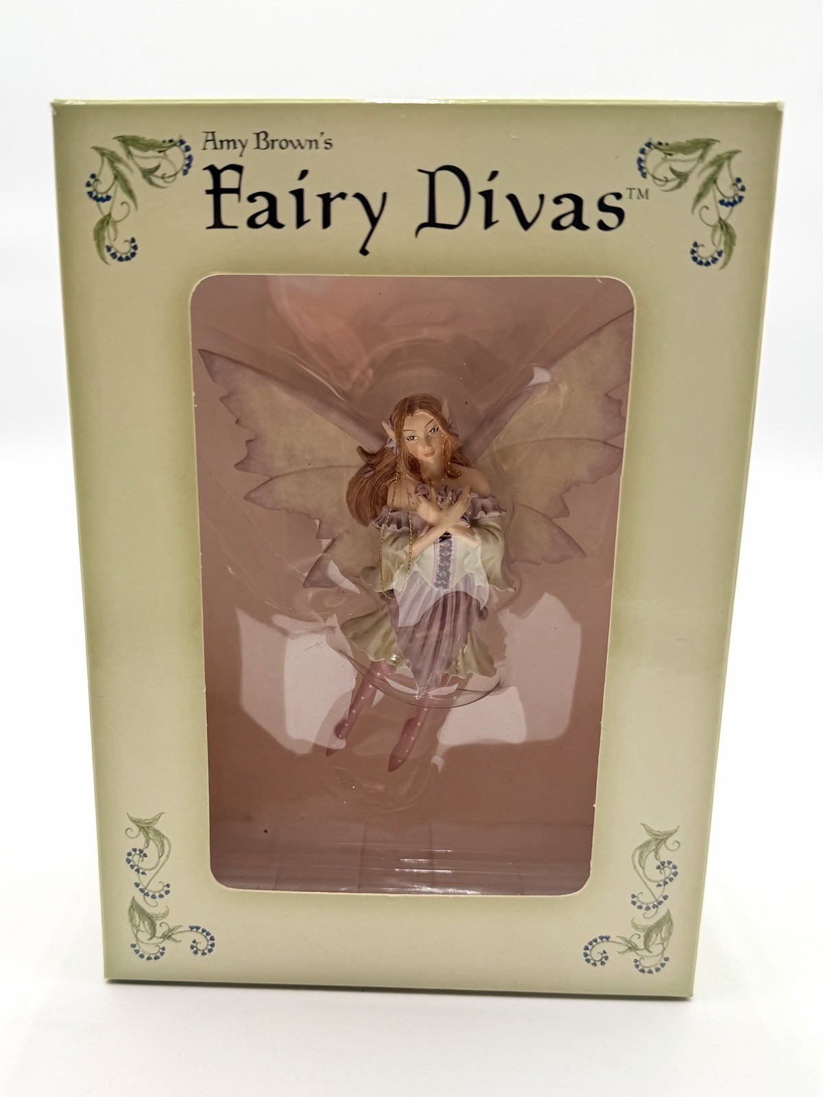 Amy Brown\'s Fairy Divas Dragon Fly Fairy 87813 W Box Pink Purple Wings RARE HTF