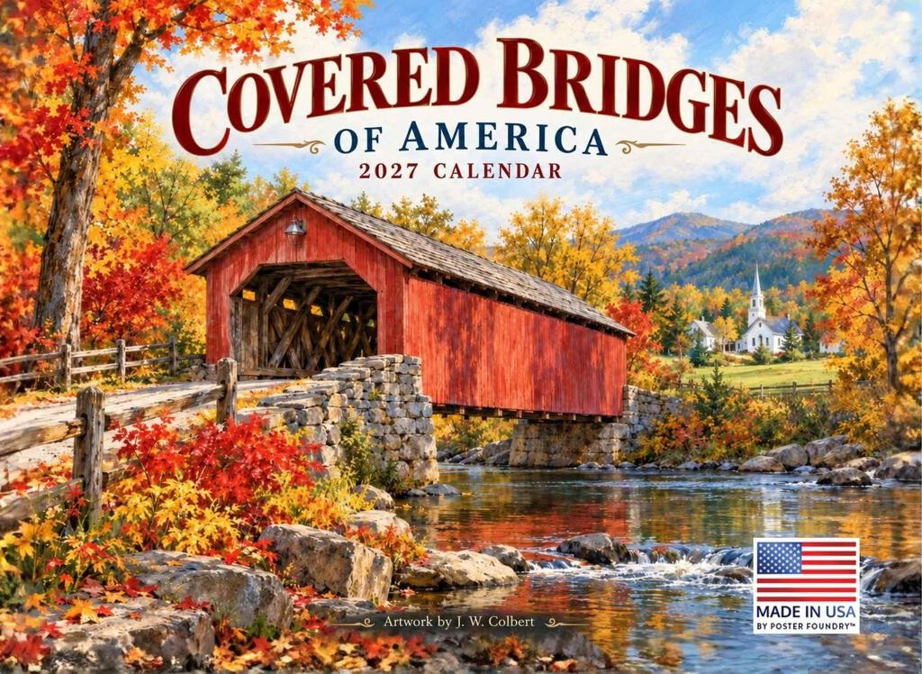 Covered Bridges of America Americana Art 2027 Calendar by JW Colbert Covered Bridges of America Americana Art 2027 Calendar by JW Colbert