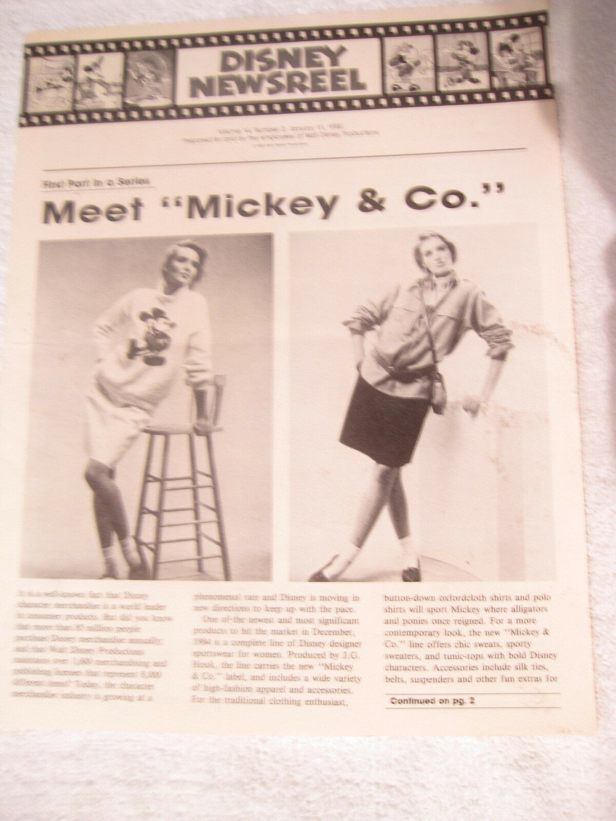 1985 Disneyland Disney Newsreel Mickey information Cast Member newsletter 1980s
