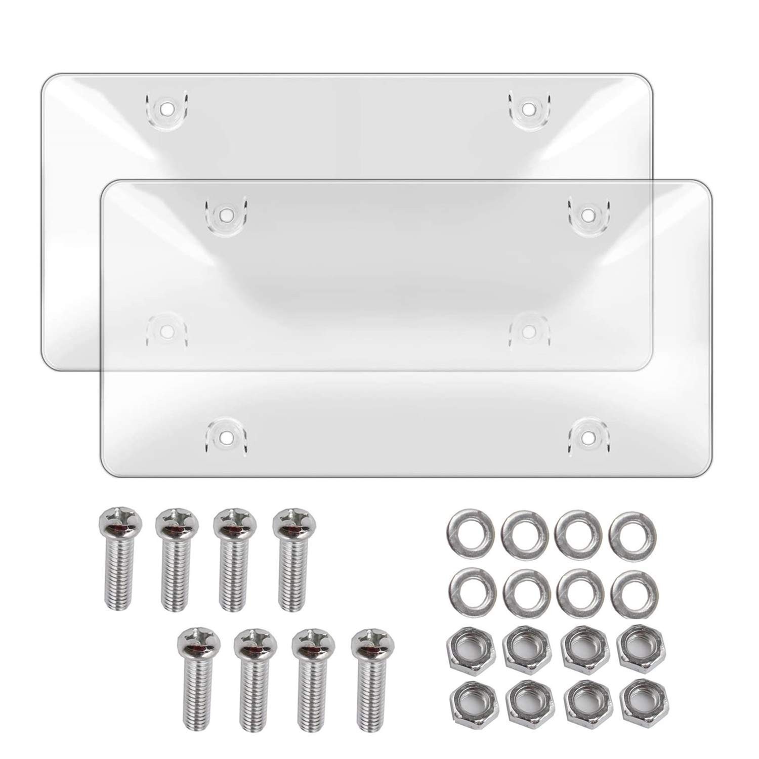 Clear Bubble License Plate Shields  Unbreakable Covers for Front & Back Plates