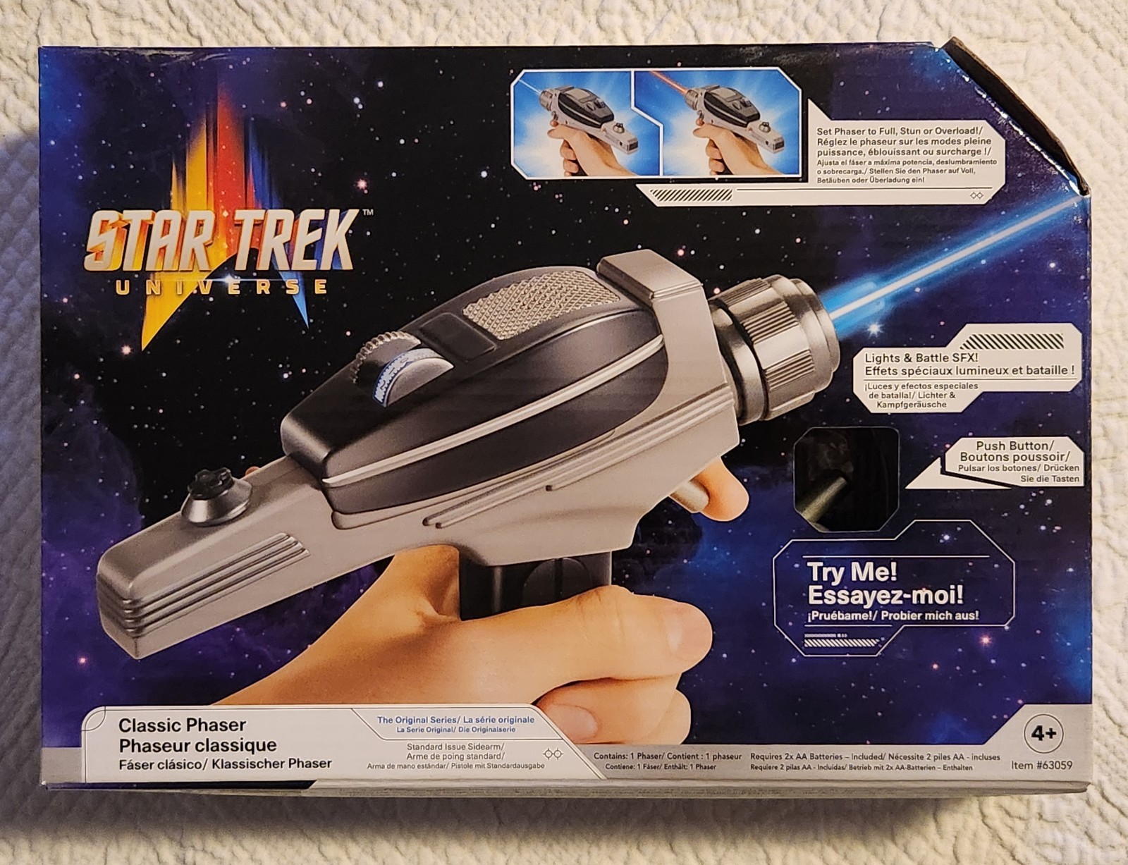Ultra Rare 2022 Playmates Toys Star Trek Universe Classic Phaser Sounds Lights