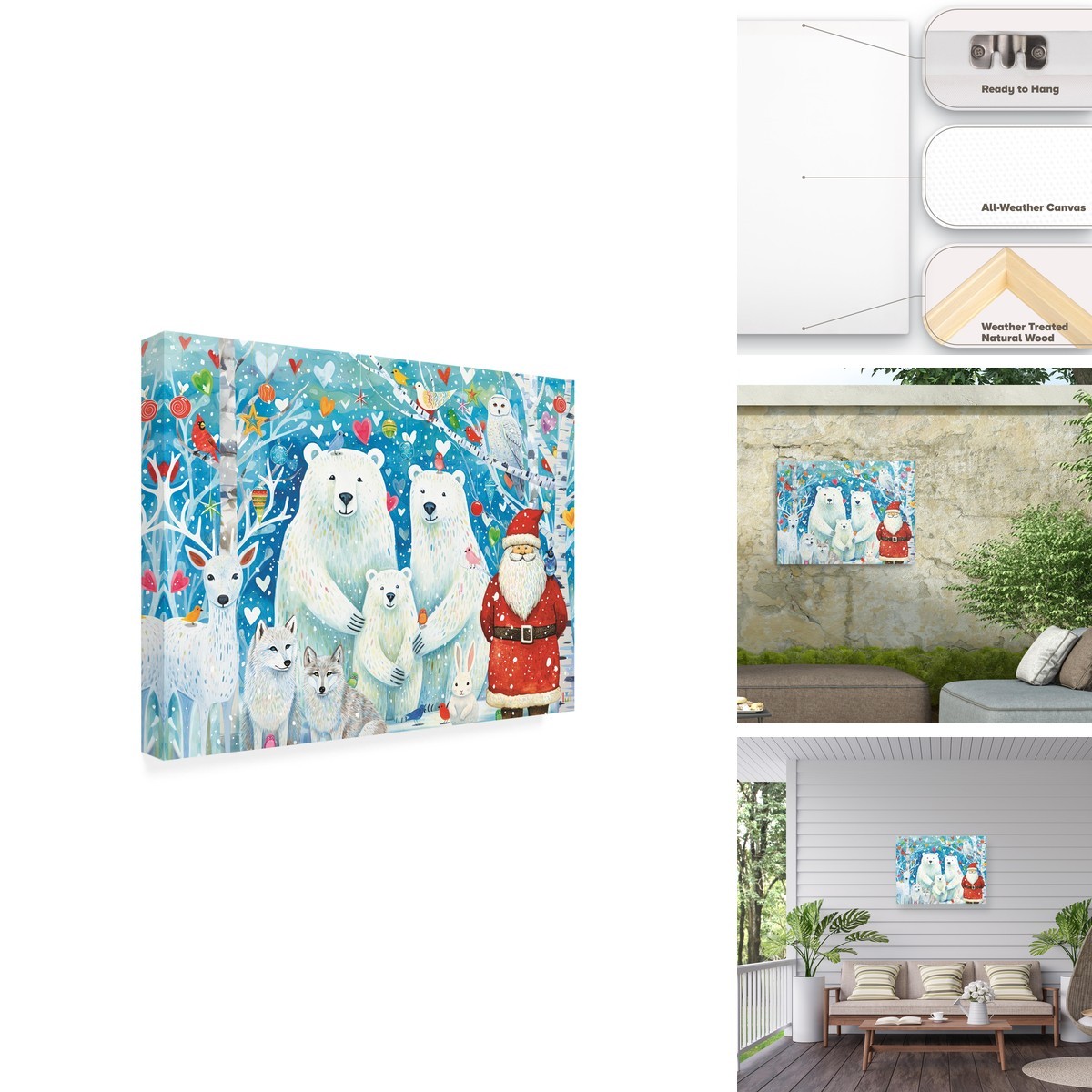 Trademark Fine Art Michael David Ward Christmas Family Outdoor Canvas Art Patio