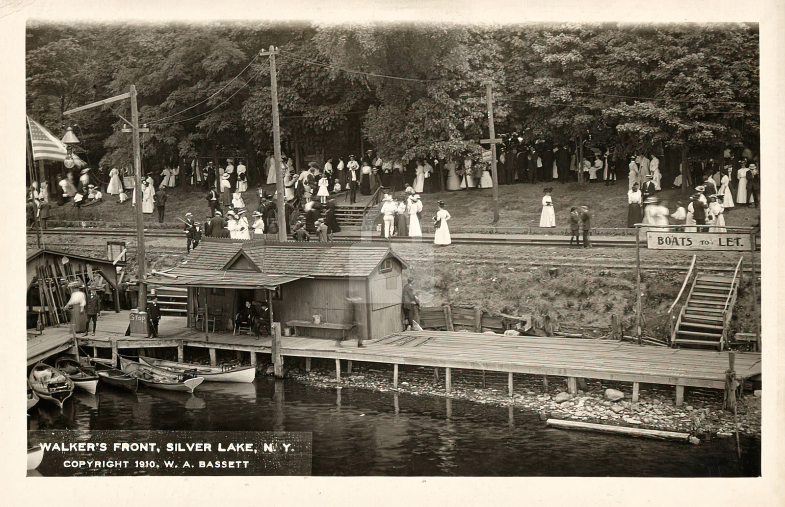 Walker's Front Silver Lake NY New York 1910 RPPC Photo Postcard COPY