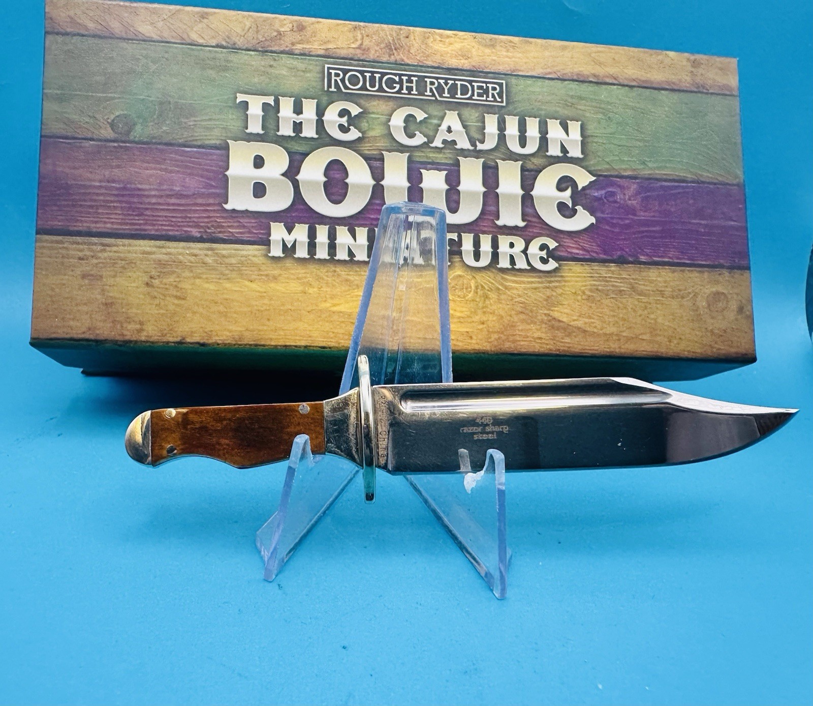 Rough Ryder Mini Cajun Bowie Fixed Blade Knife RR1902 4.5 Rough Ryder Mini Cajun Bowie Fixed Blade Knife RR1902 4.5