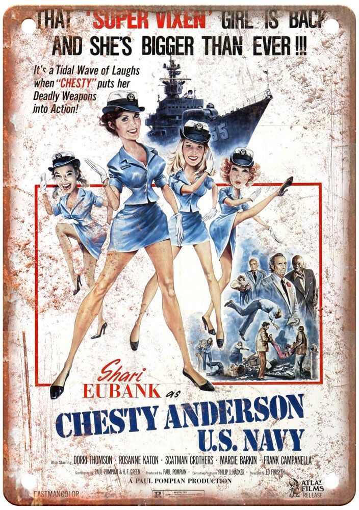 Chesty Anderson Usn Vintage Movie Poster Old Retro Look Metal Sign MP948