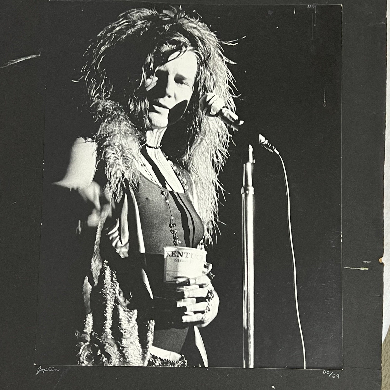 Janis Joplin Vtg 1970 Freedom Hall Louisville KY David Cronen Signed Photo 14x11