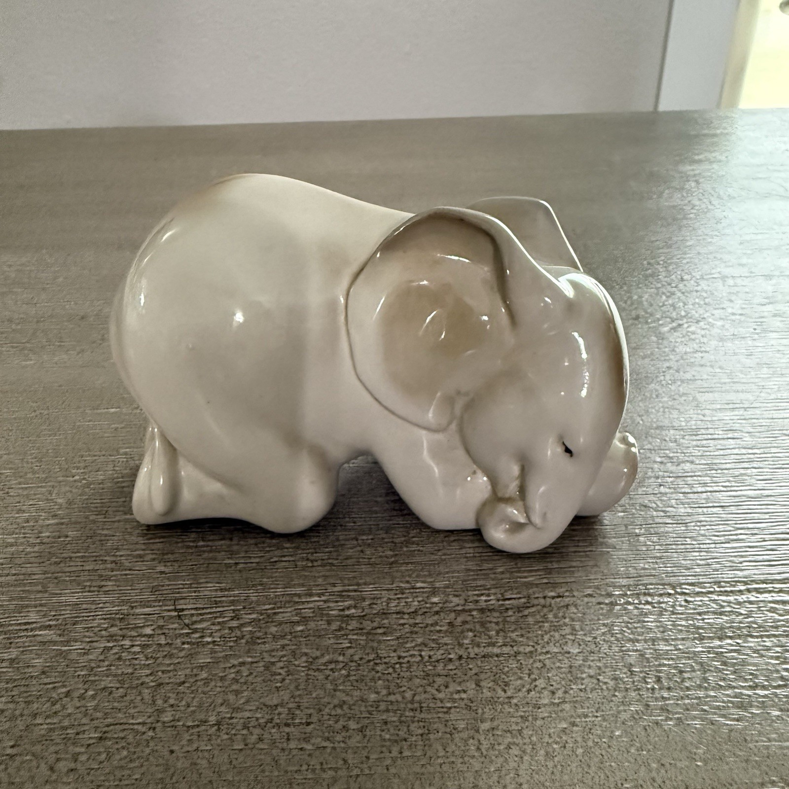 Vintage Lomonosov Sleeping Baby Elephant Figurine Porcelain USSR