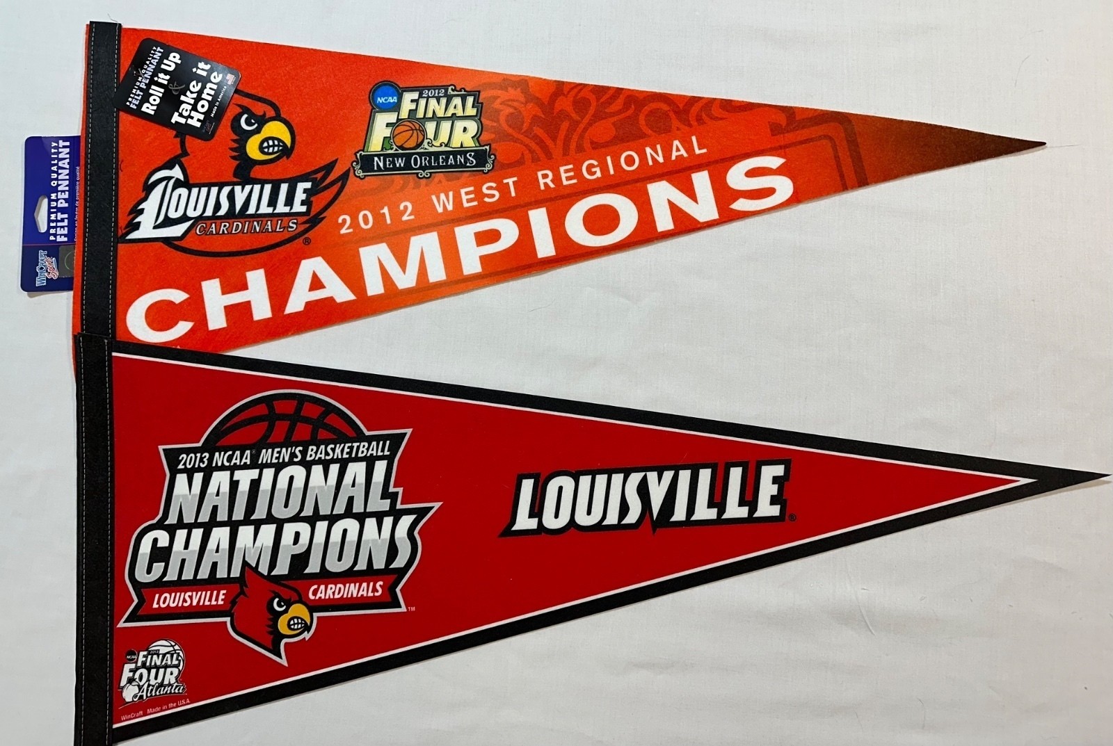 2012-2013 Louisville Cardinals NCAA Final Four Basketball 2 Pennant Lot