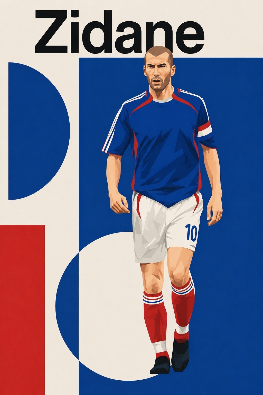 Zidane 🇫🇷 Football Legend Poster – Retro Art Print 16x24” - Premium 💎 Art