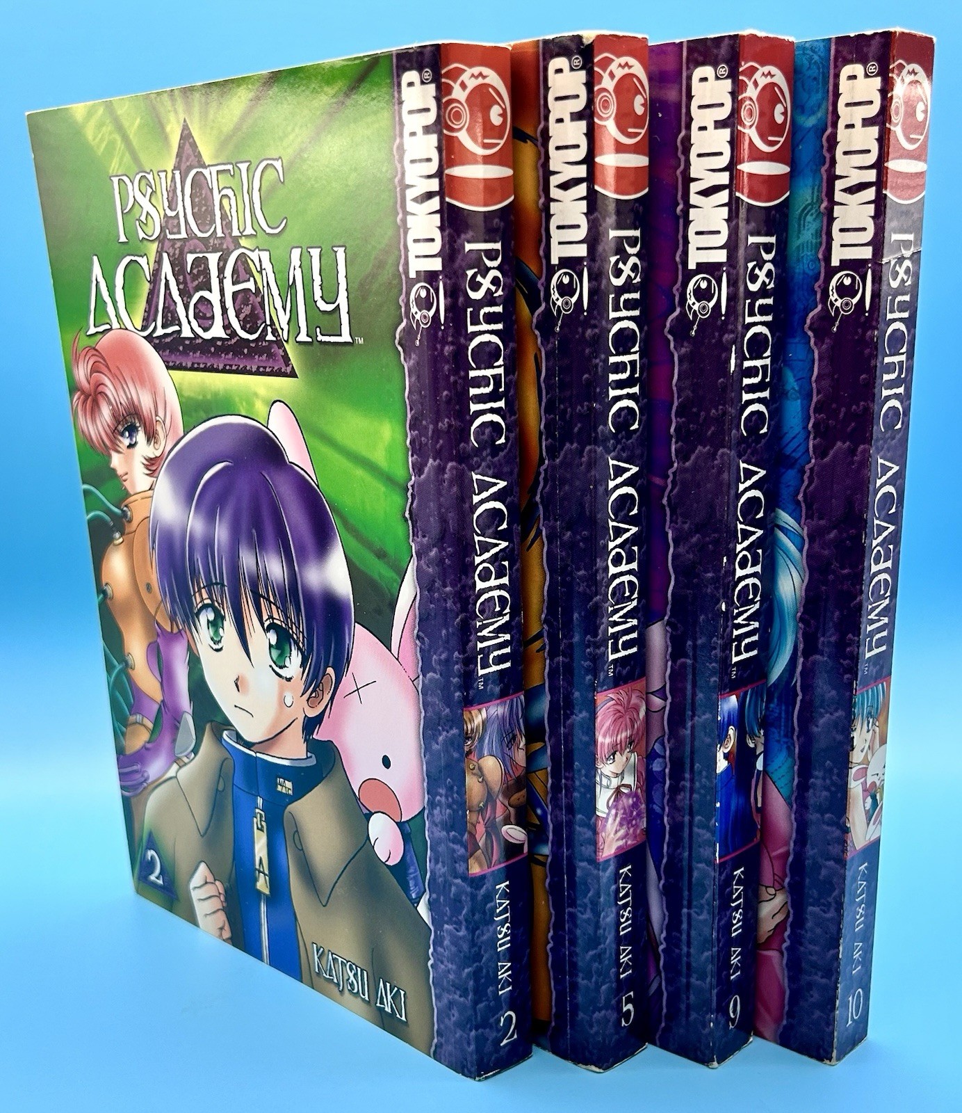 Psychic Academy Manga Lot Vol 2 5 9 10 English Katsu Aki TOKYOPOP - Excellent