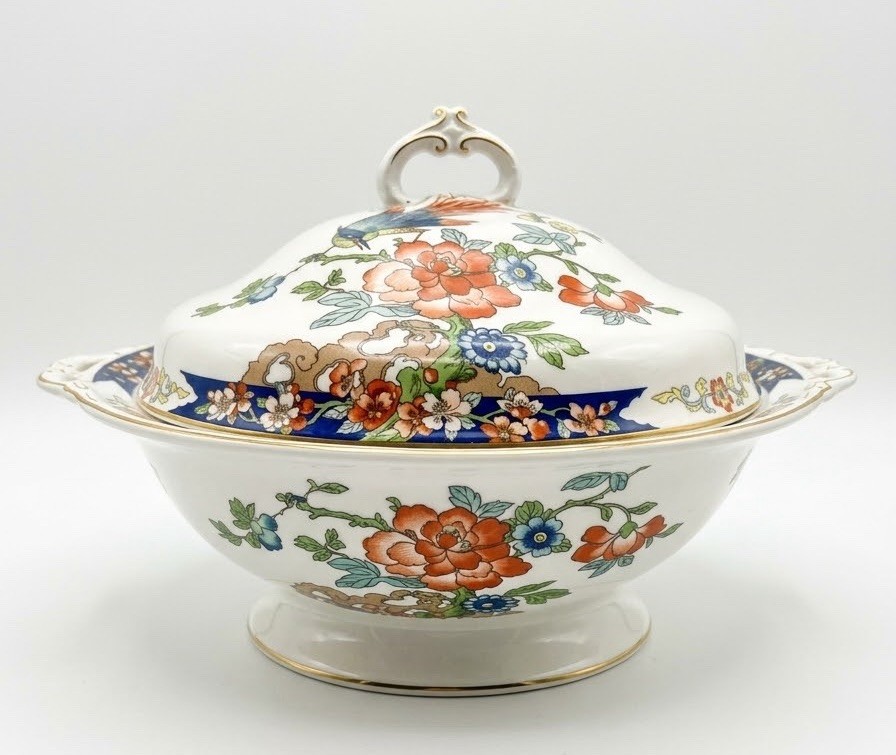 Antique F Winkle Co Pekin Covered Serving Dish Tureen Chinoiserie England 10\