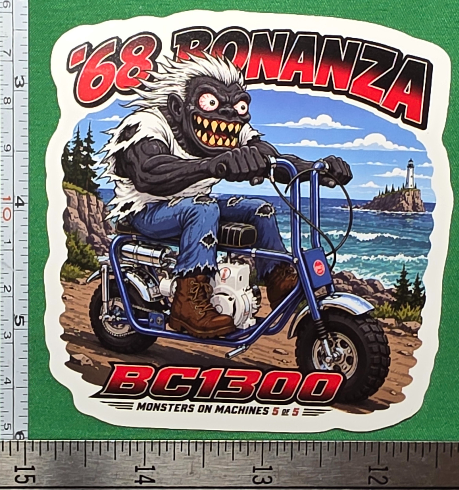 1968 Bonanza BC1300 Durable 9x9cm Vinyl Sticker Minibike Decal 5 of 5