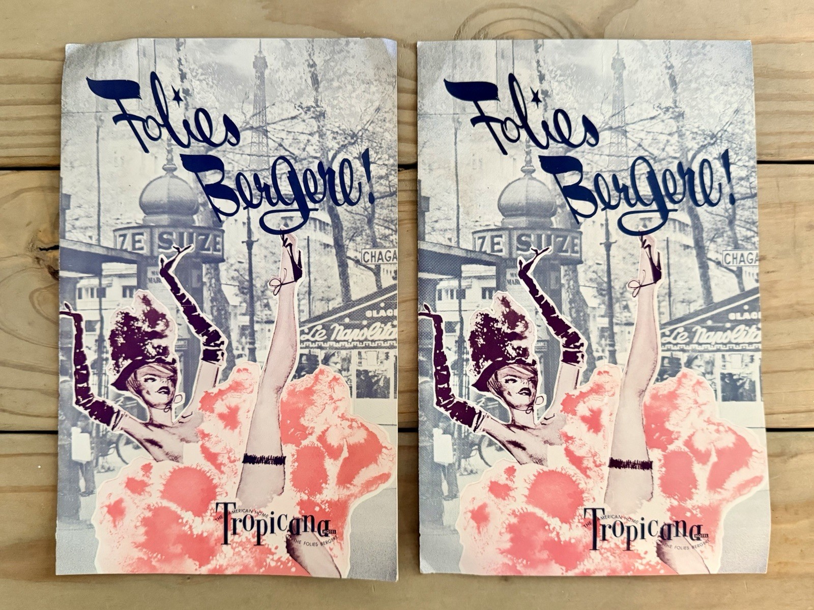 2 VTG Folies Bergere 1st Edition 1959 & 1961 Hotel Tropicana Las Vegas Programs