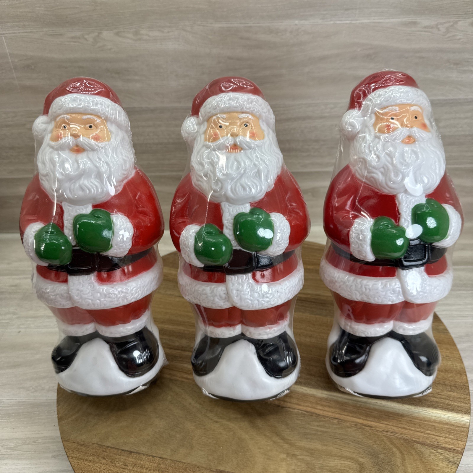 Vintage 1995 Empire Blow Molds Santa Claus Lot of 3 Light Toppers Christmas 10