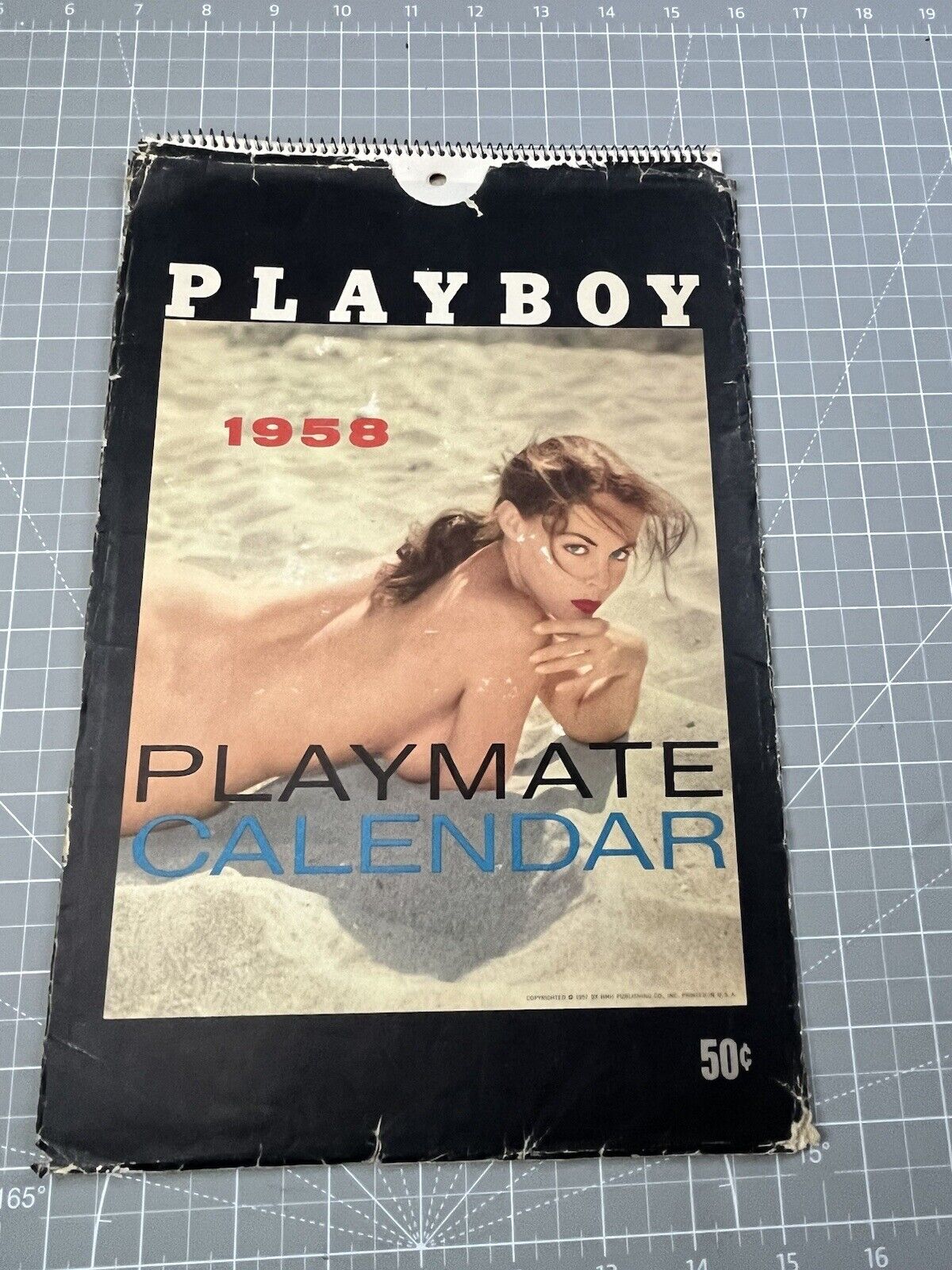 Vintage 1958 Playboy Playmate Wall Pin Up Girls Calendar In Sleeve