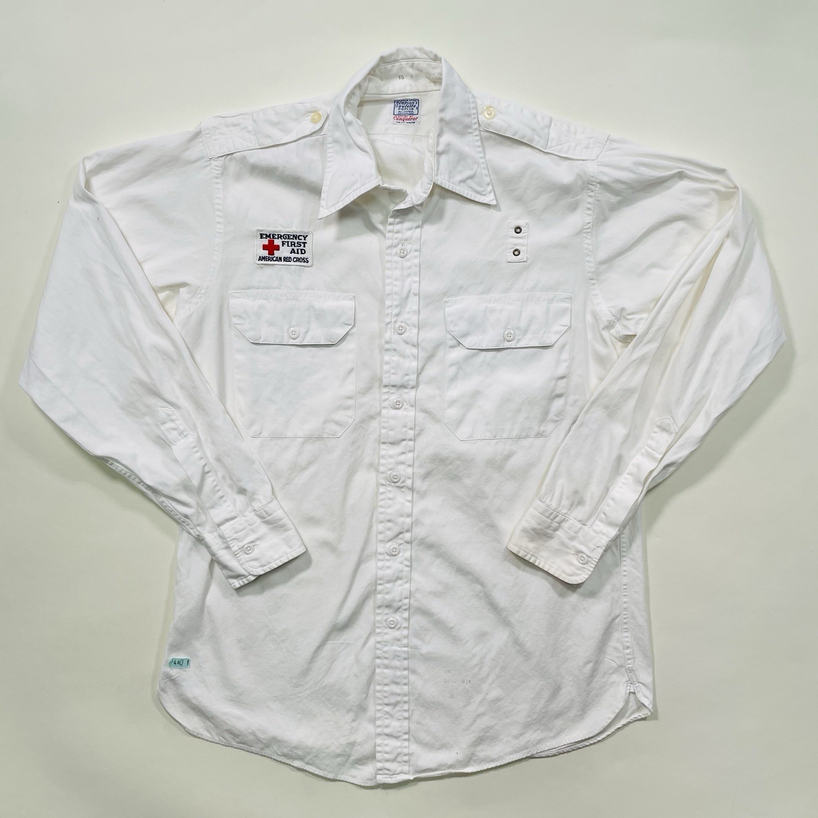 Vintage 1940s 50s American Red Cross Emergency Uniform Shirt WWII Era Size L Vintage 1940s 50s American Red Cross Emergency Uniform Shirt WWII Era Size L