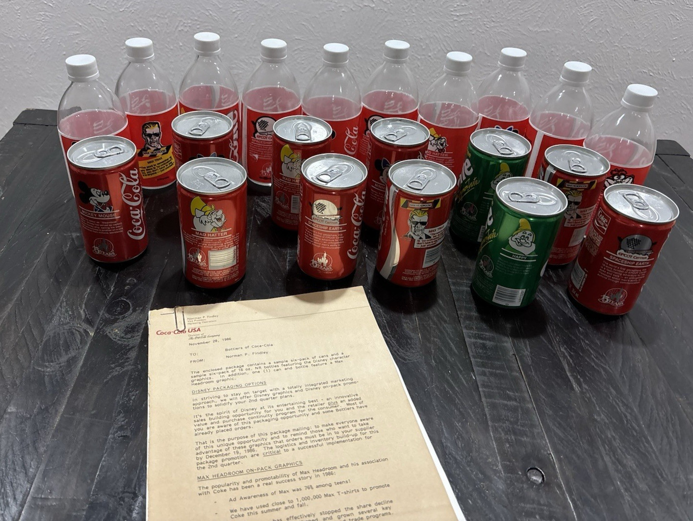 Vintage 1986 Coca-Cola Promo Cans Bottles Disney Max Headroom Marketing Coke NOS Vintage 1986 Coca-Cola Promo Cans Bottles Disney Max Headroom Marketing Coke NOS