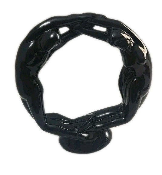 Vintage 1990s Haeger Art Deco Ceramic Sculpture Circle Woman Dancer Statue USA Vintage 1990s Haeger Art Deco Ceramic Sculpture Circle Woman Dancer Statue USA
