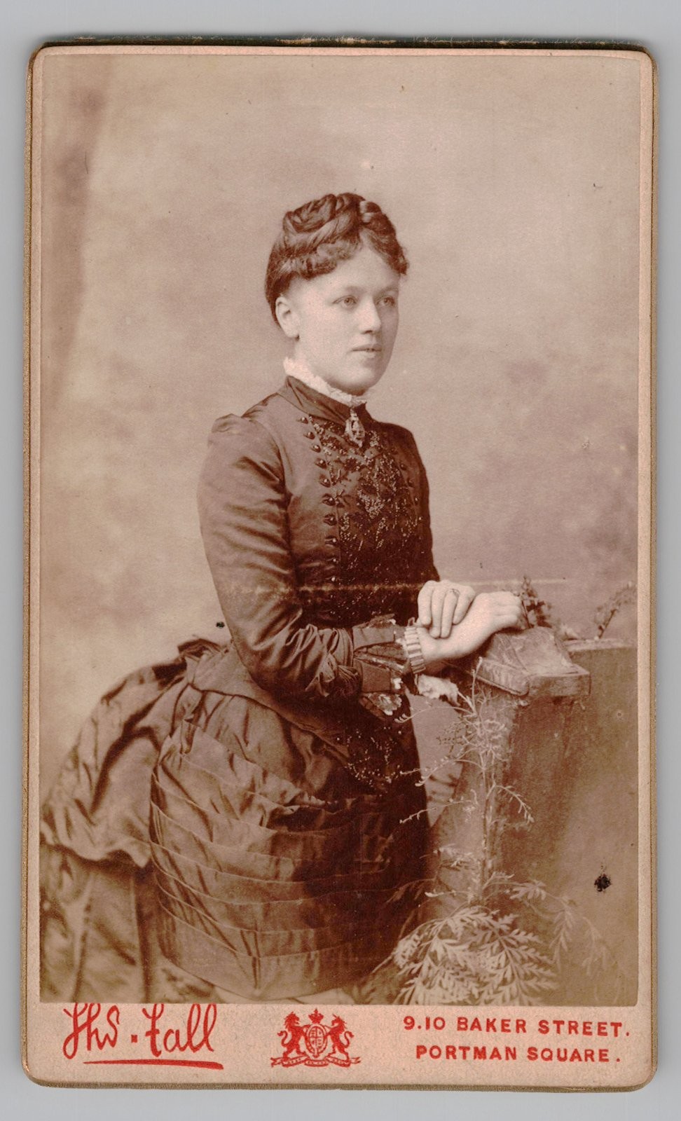 Antique CDV Thomas Fall Woman Bustle Dress Portrait London UK Antique CDV Thomas Fall Woman Bustle Dress Portrait London UK