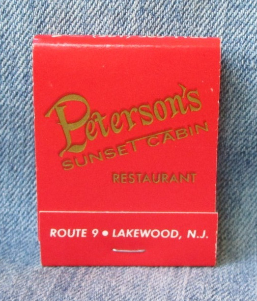 PETERSON'S RESTAURANT Lakewood New Jerseyl Unstruck Vintage Matchbook JNS-9