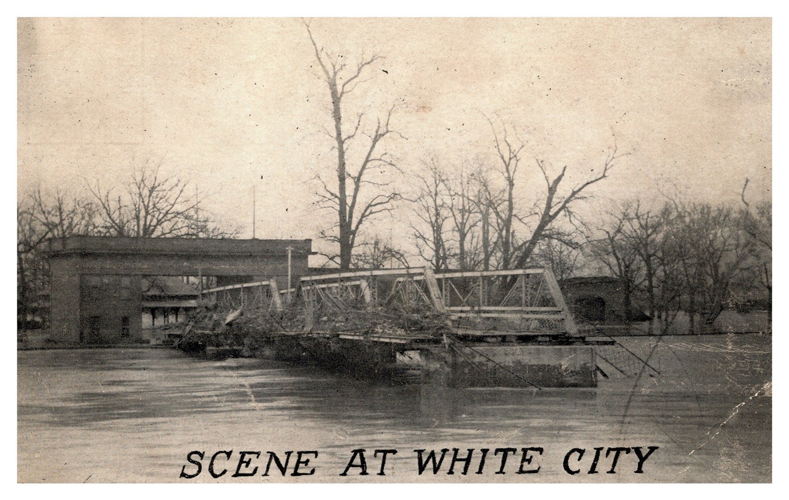 Great Flood Ohio River Apr 1913 Scene At White City OH Postcard AG6 Great Flood Ohio River Apr 1913 Scene At White City OH Postcard AG6