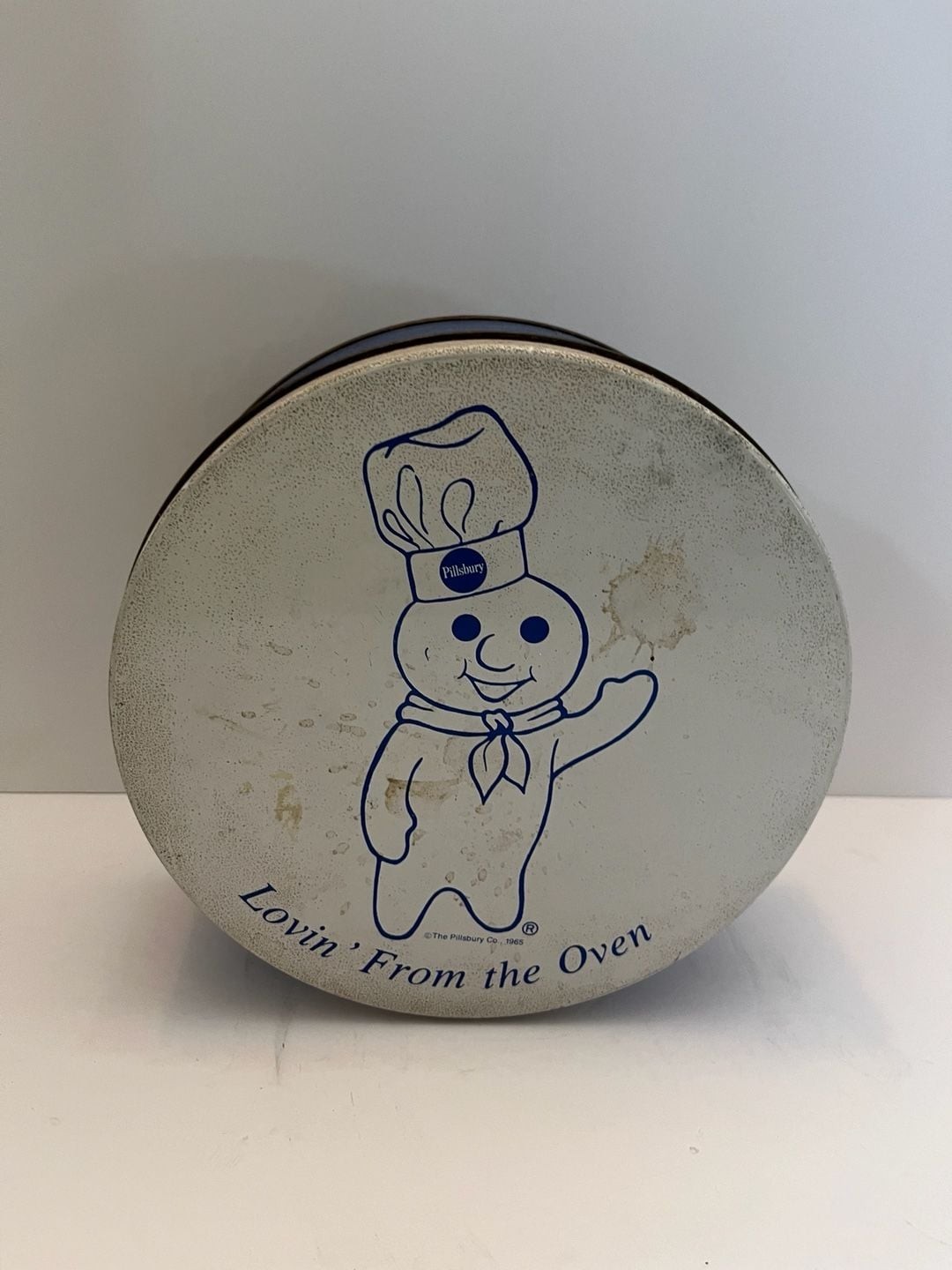 Vintage 1965 Pillsbury Doughboy Round Cookie Tin - Lovin' From the Oven