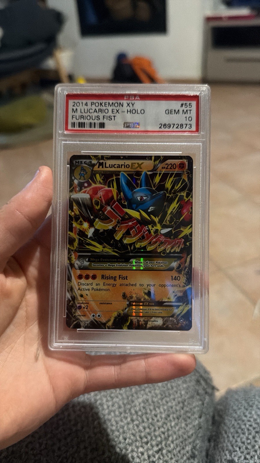 2014 Pokemon XY M Lucario Ex Holo Furious Fists PSA 10 #55 POP 67