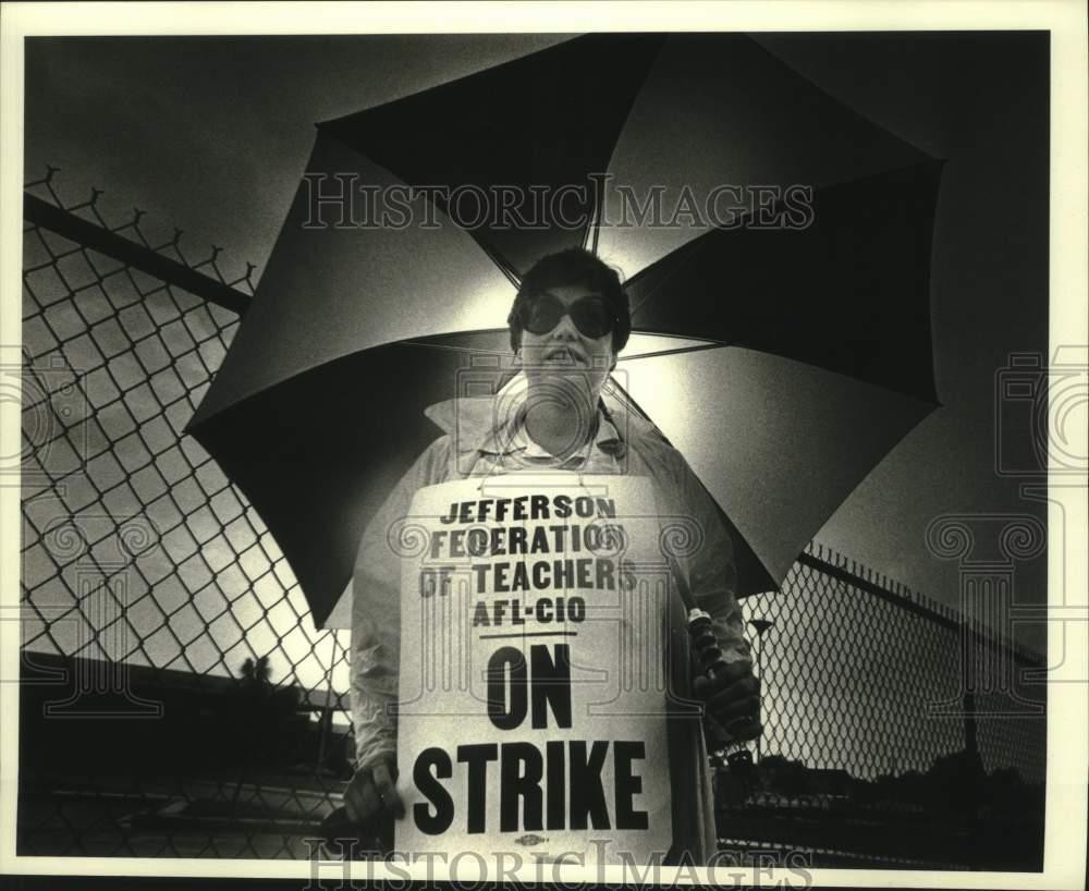 1979 Press Photo Jefferson Federation of Teachers AFL-CIO on strike - nob42862